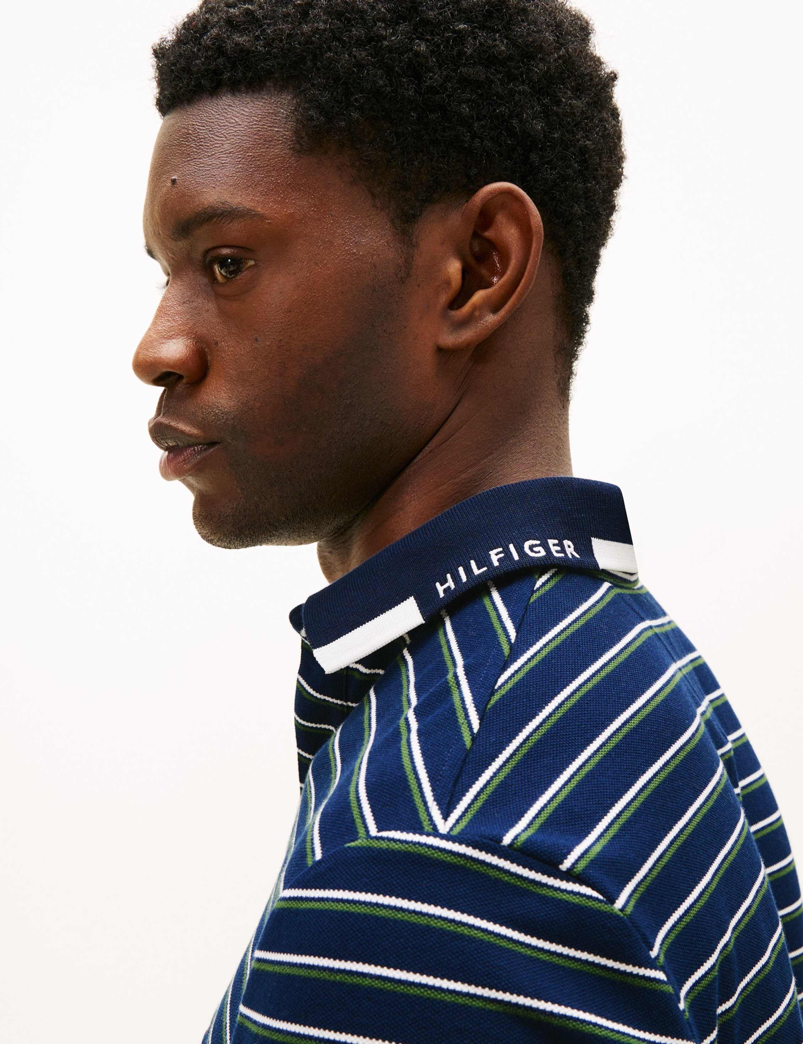 Cotton Rich Pique Striped Polo Shirt 5 of 5