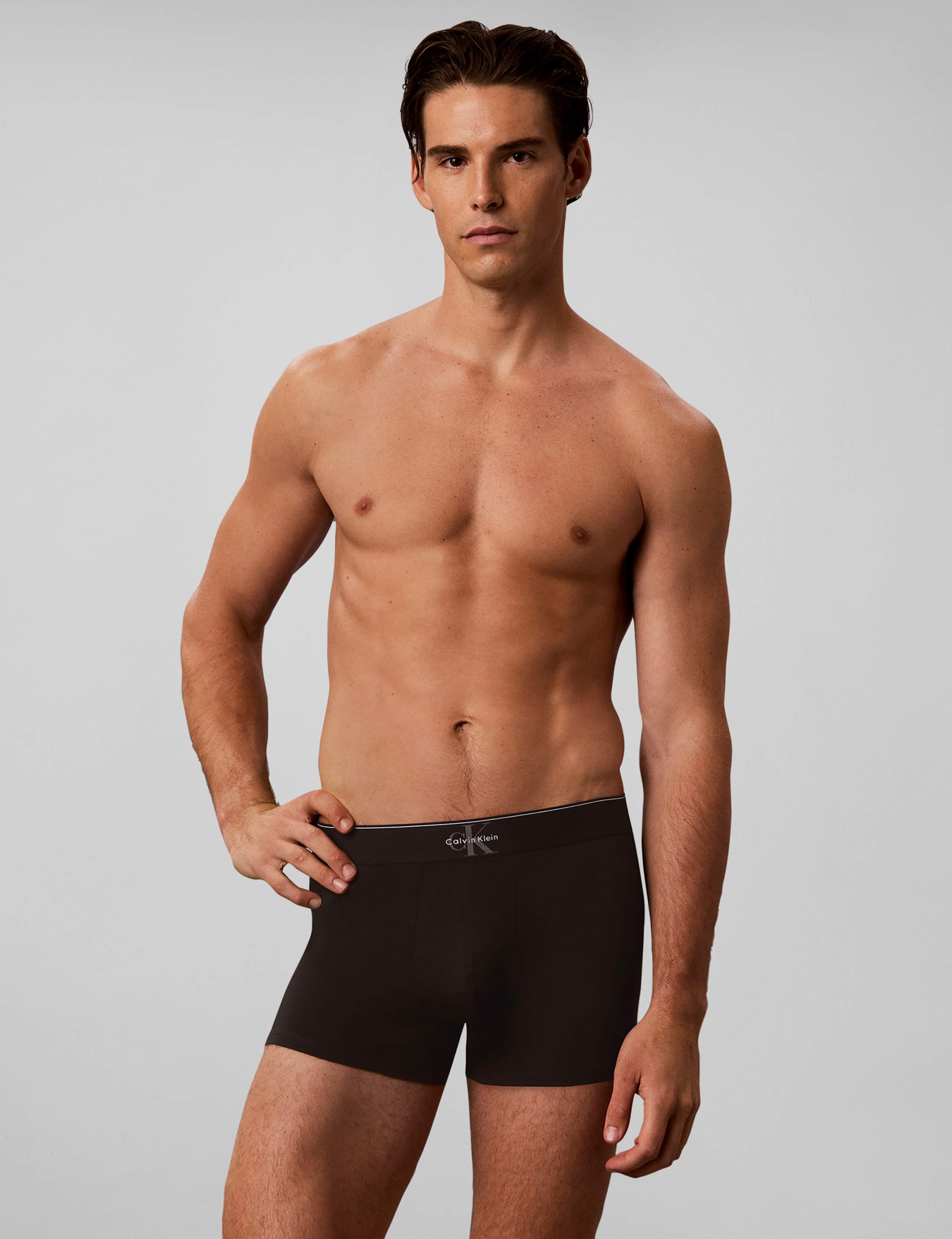 3 Pack Graphic Monogram Cotton Rich Trunks 1 of 6