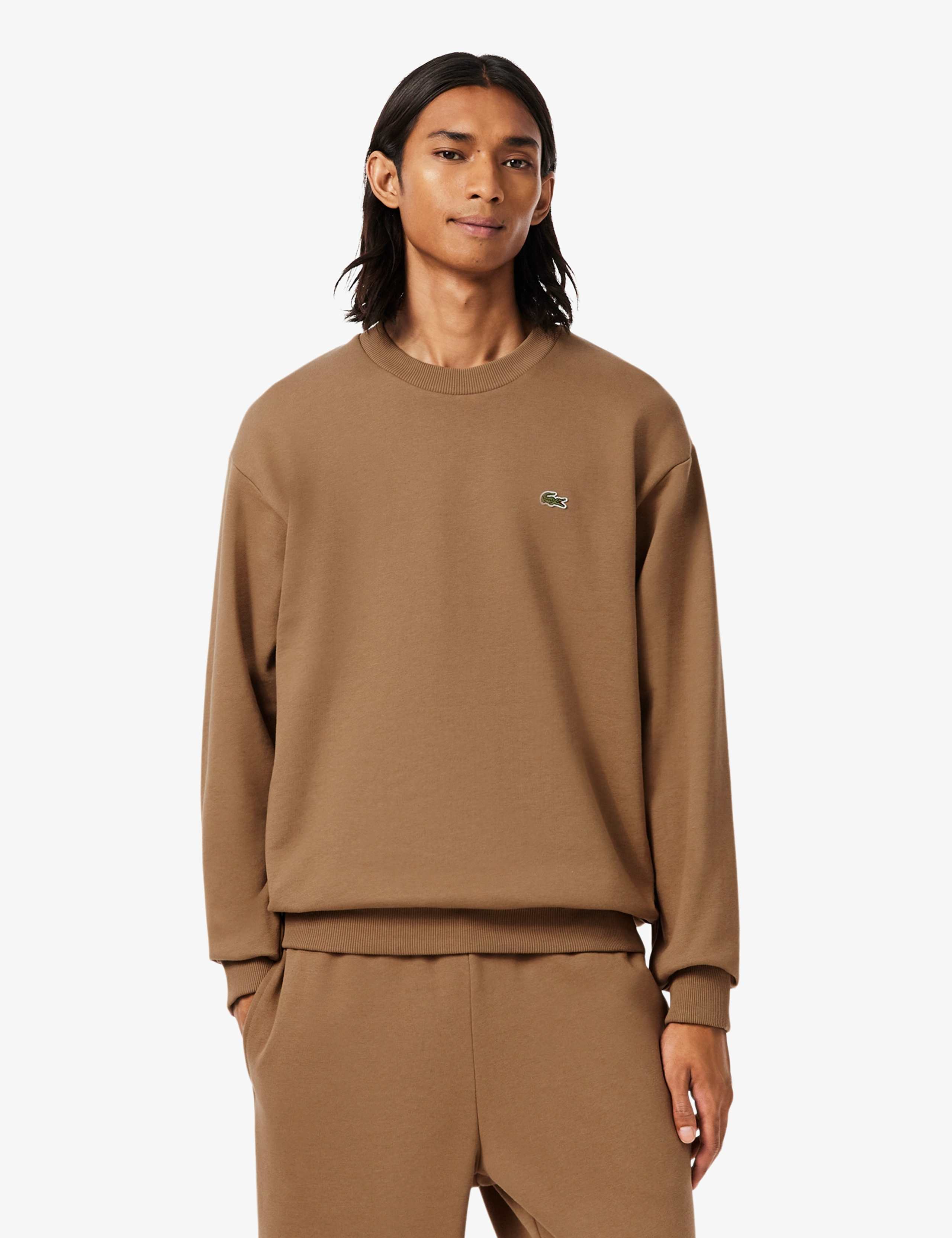 Brushed Cotton Fleece Crew Neck Sweatshirt 1 of 7