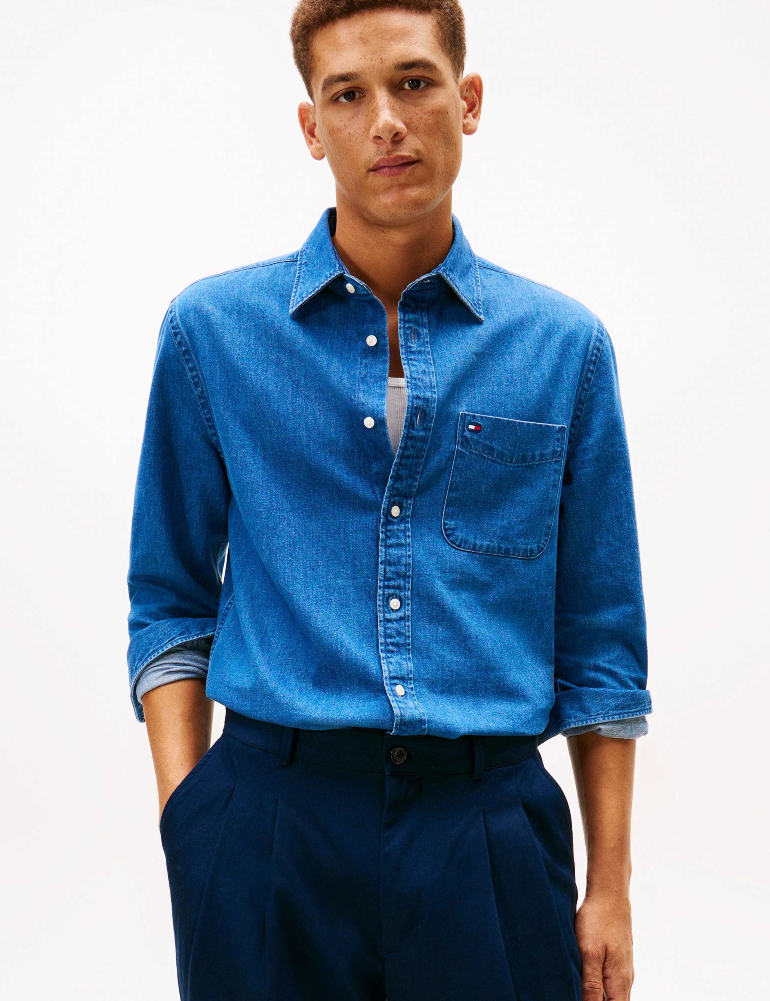 Regular Fit Pure Cotton Denim Shirt 1 of 5