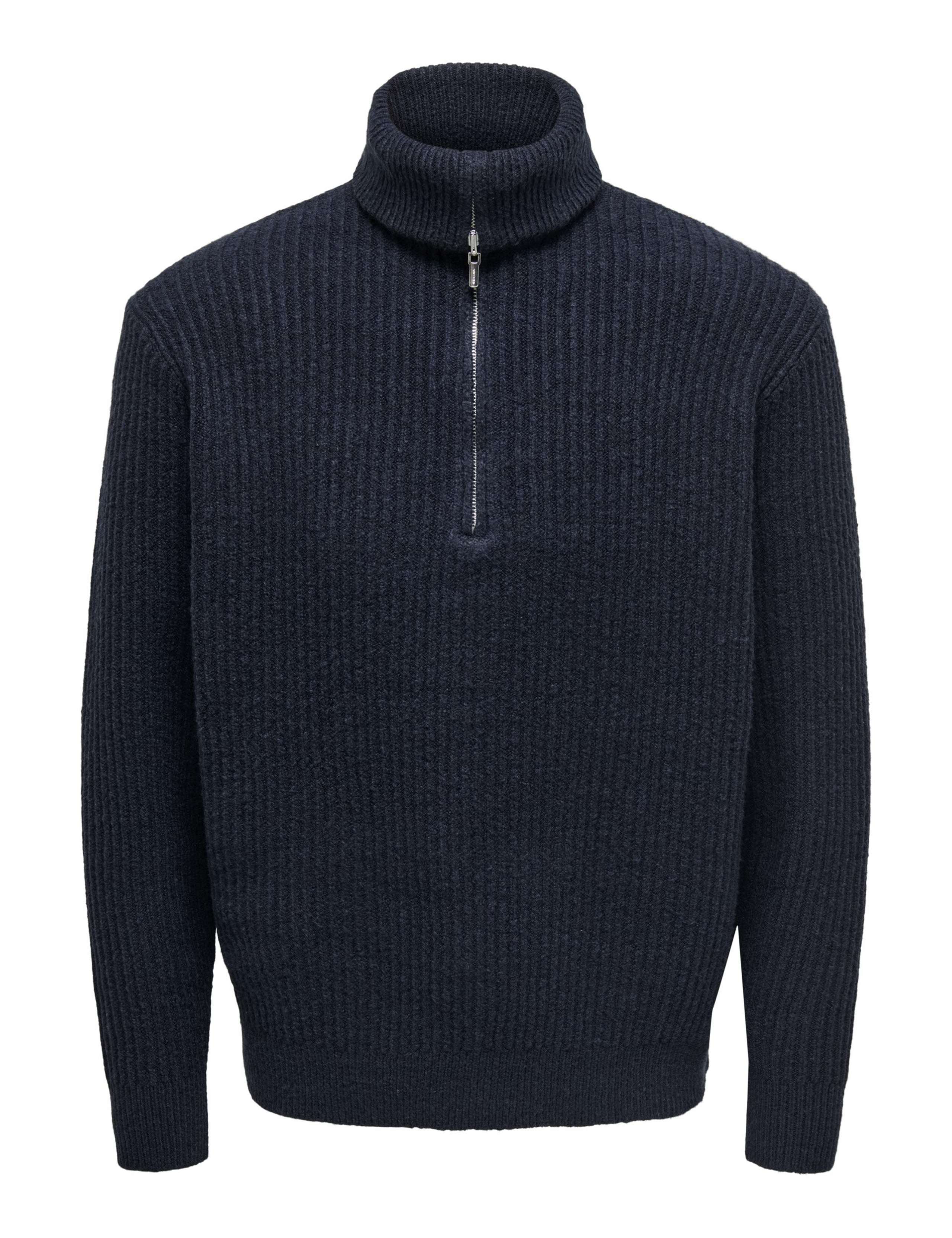 Cotton Rich Textured Half Zip Jumper 1 of 2