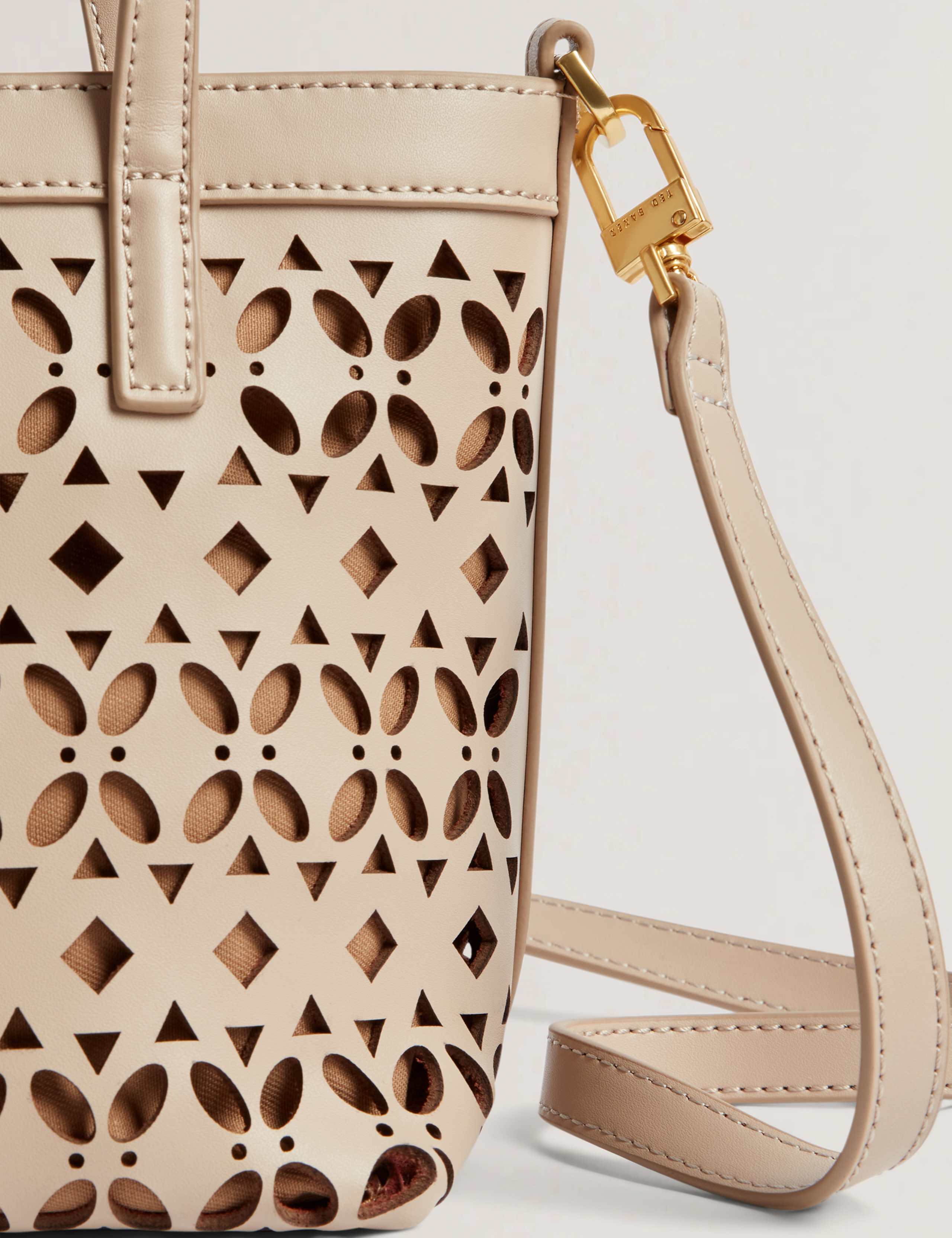 Leather Cutwork Patterned Mini Tote Bag 5 of 5