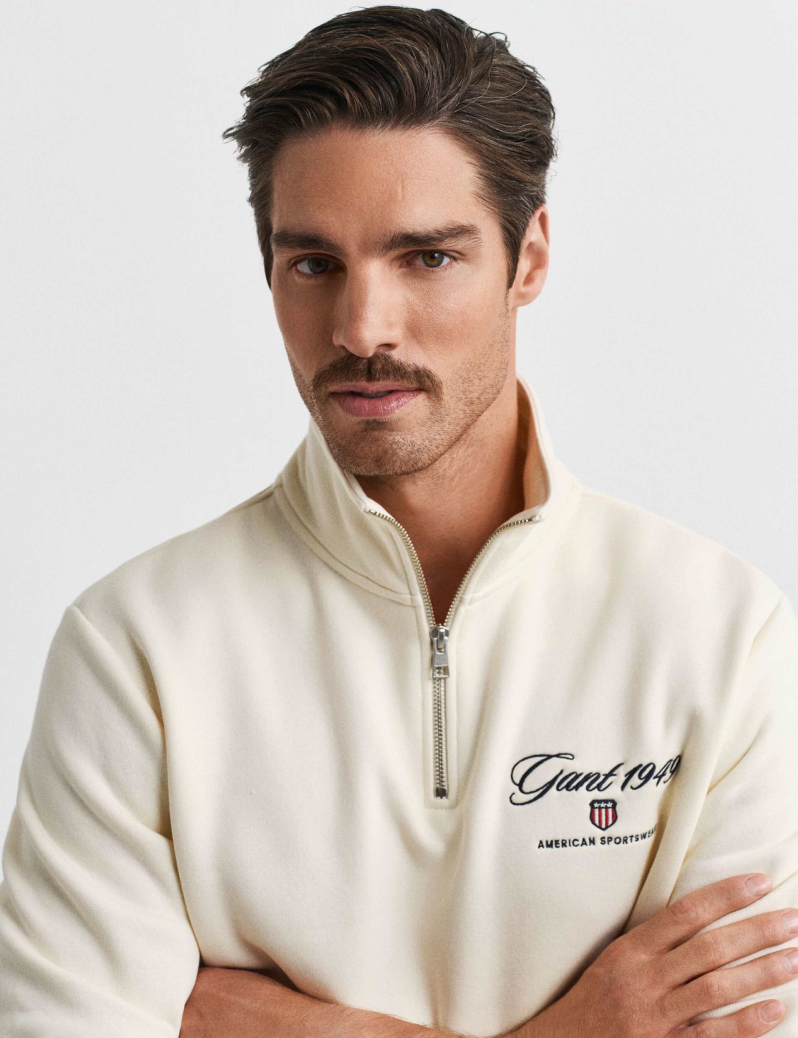 Cotton Rich Half Zip Funnel Neck Jumper 4 of 4