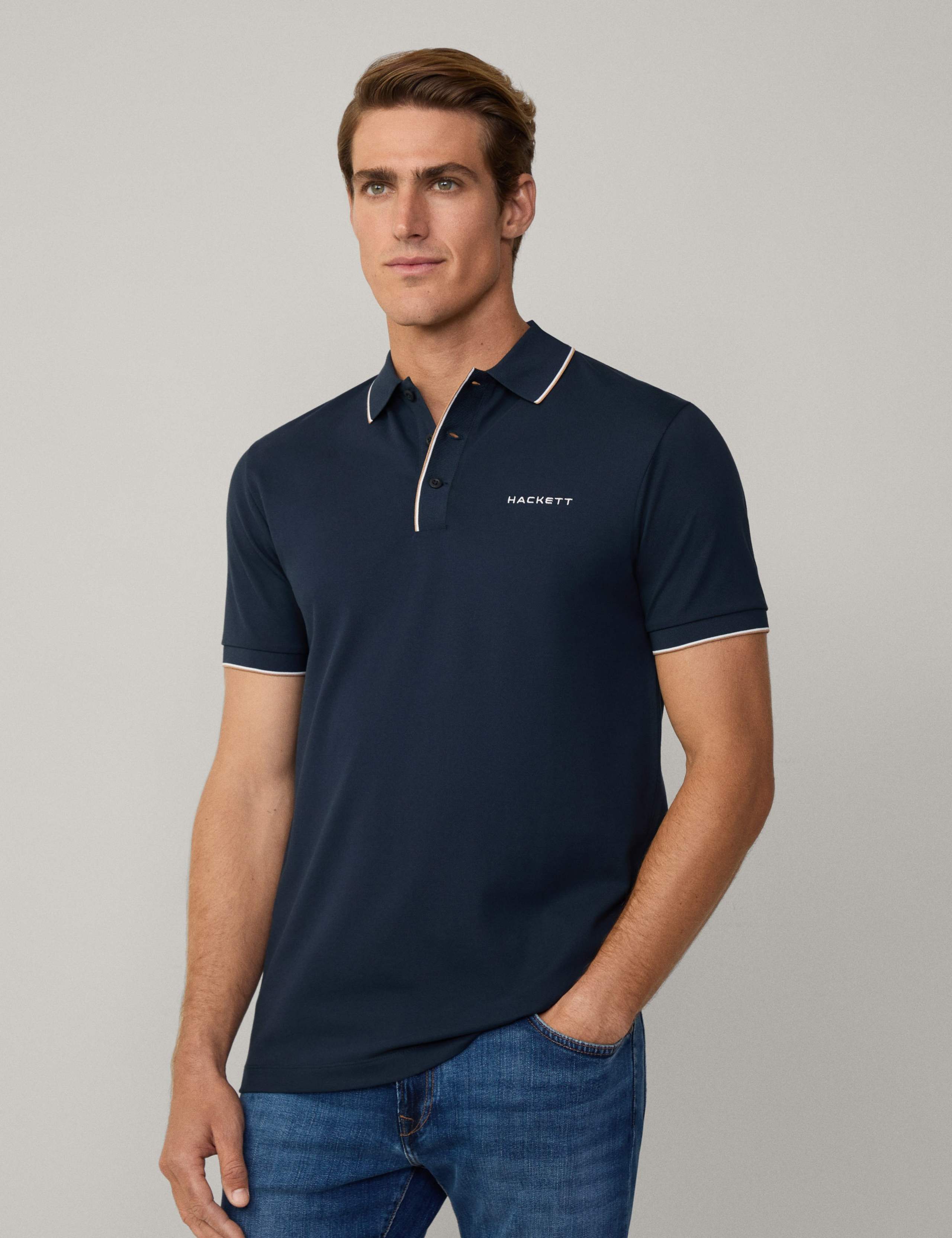 Cotton Rich Tipped Polo Shirt 2 of 5