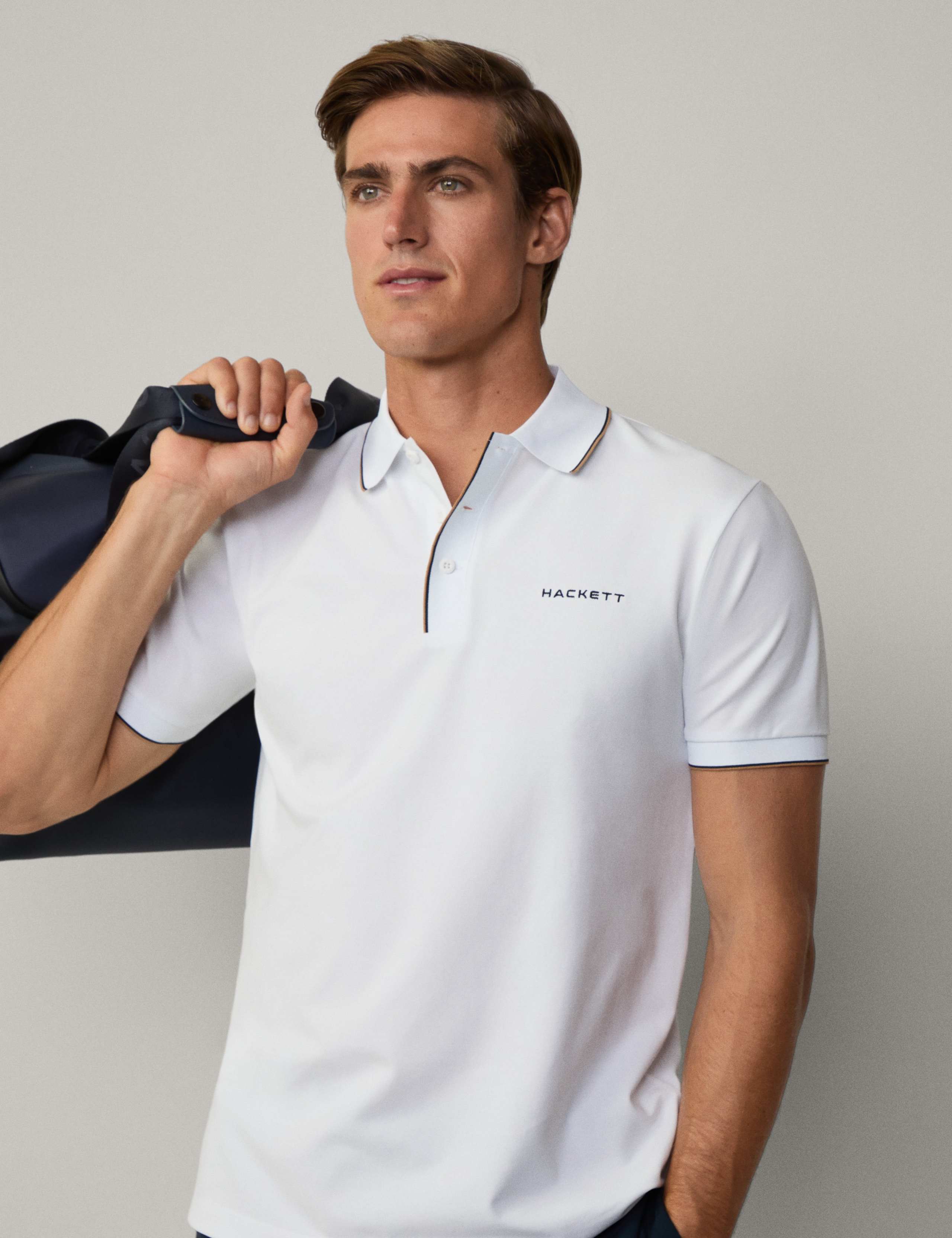 Cotton Rich Tipped Polo Shirt 1 of 5