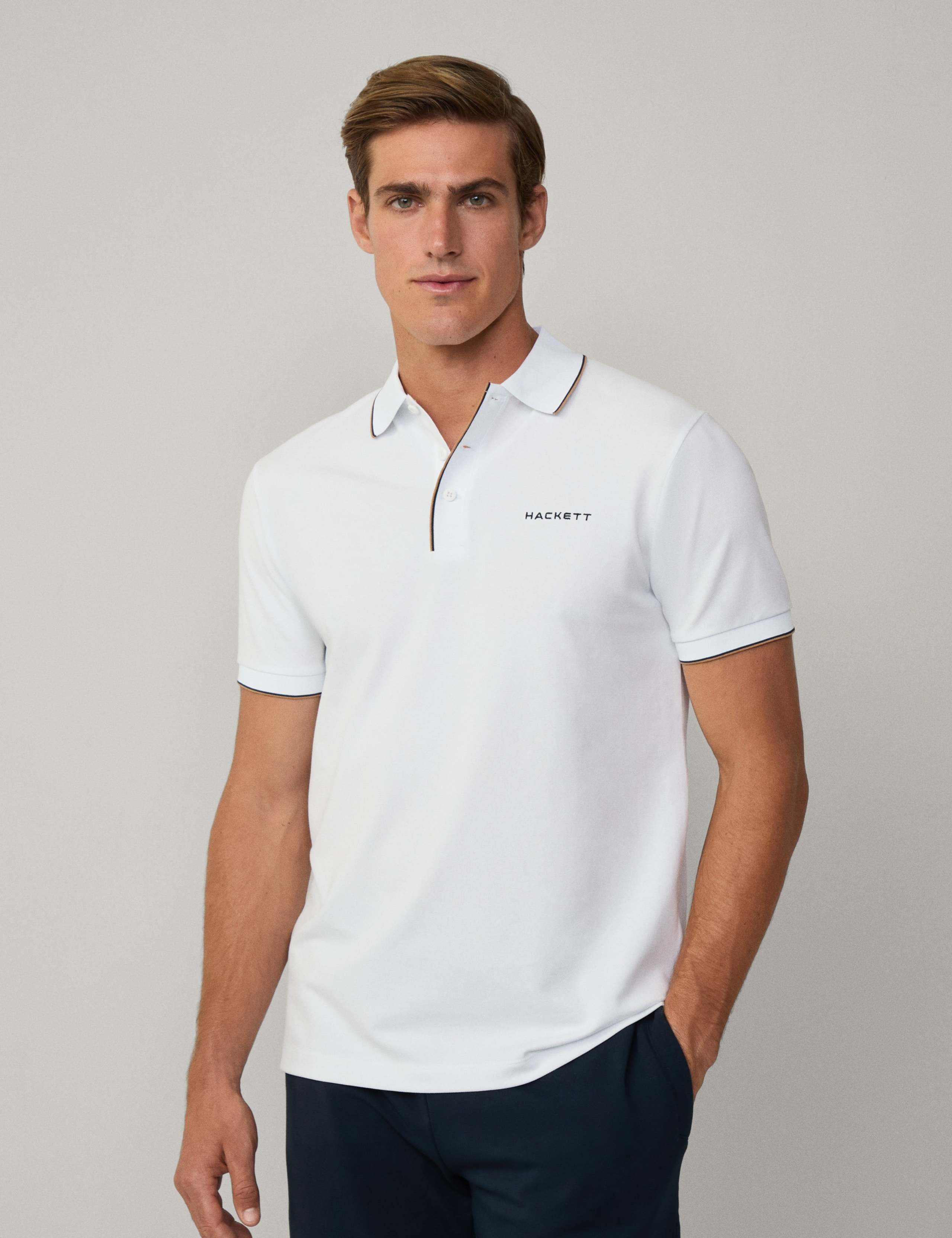 Cotton Rich Tipped Polo Shirt 2 of 5