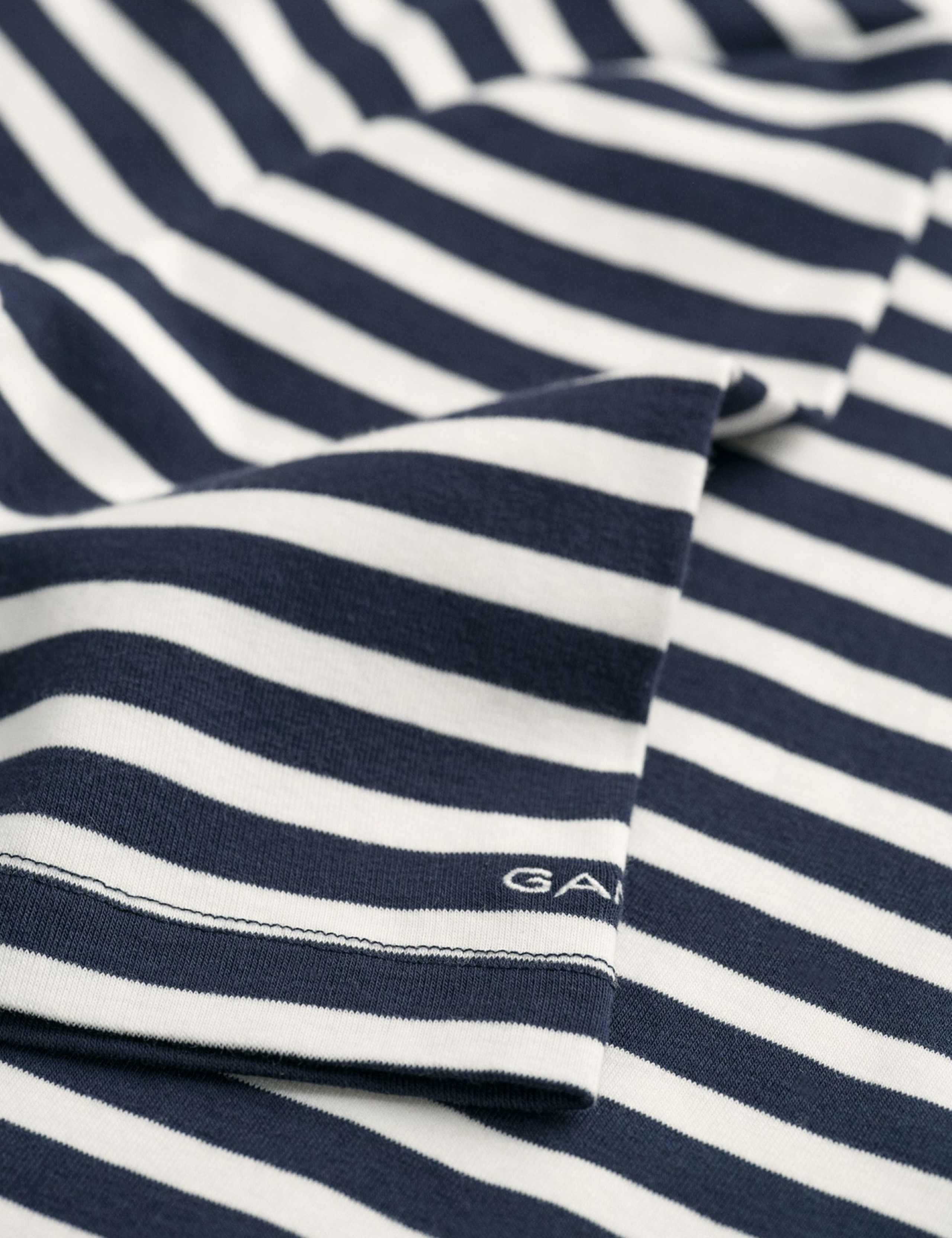 Cotton Rich Striped Ribbed Crew Neck T-Shirt 5 of 5