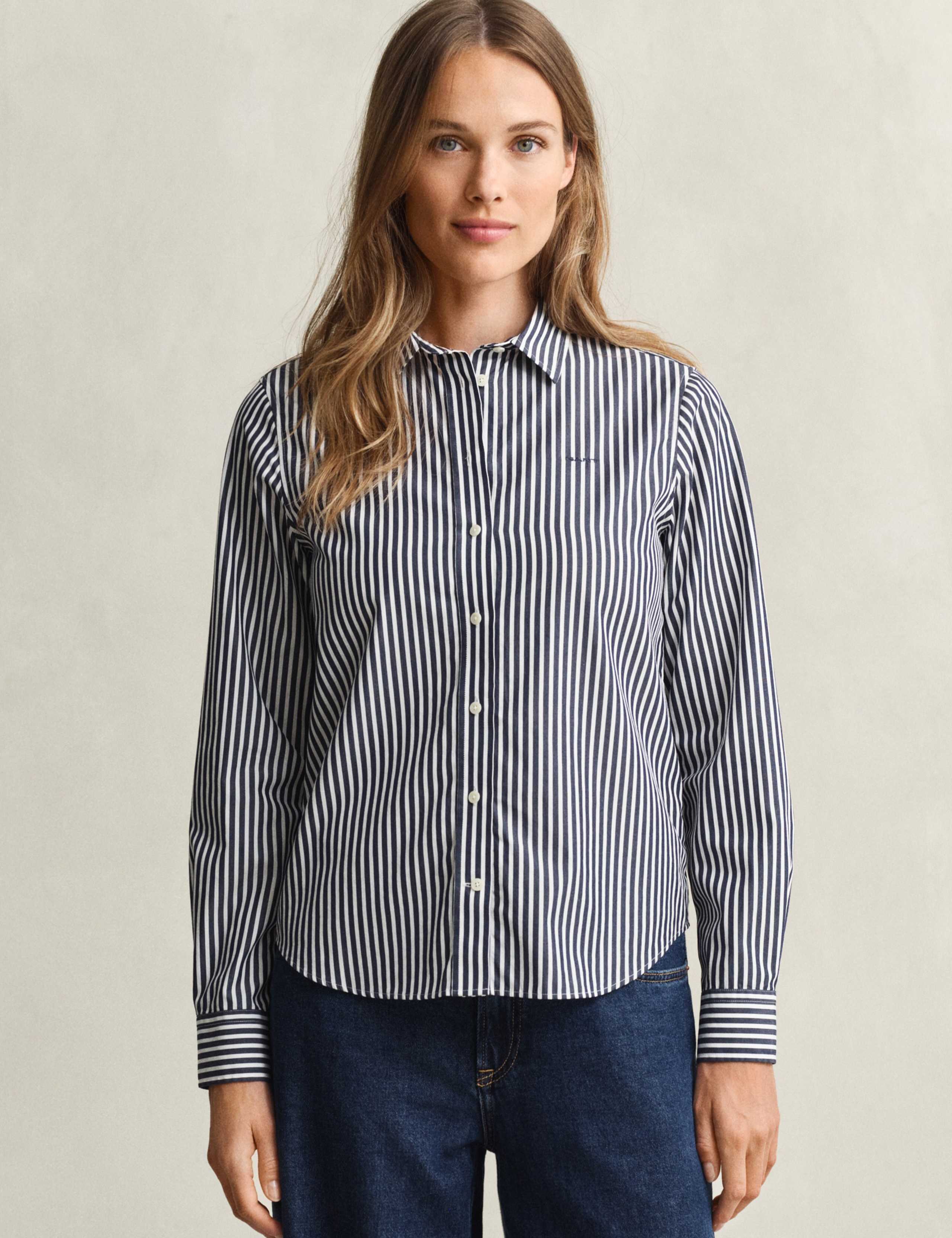 Pure Cotton Poplin Striped Shirt 1 of 7