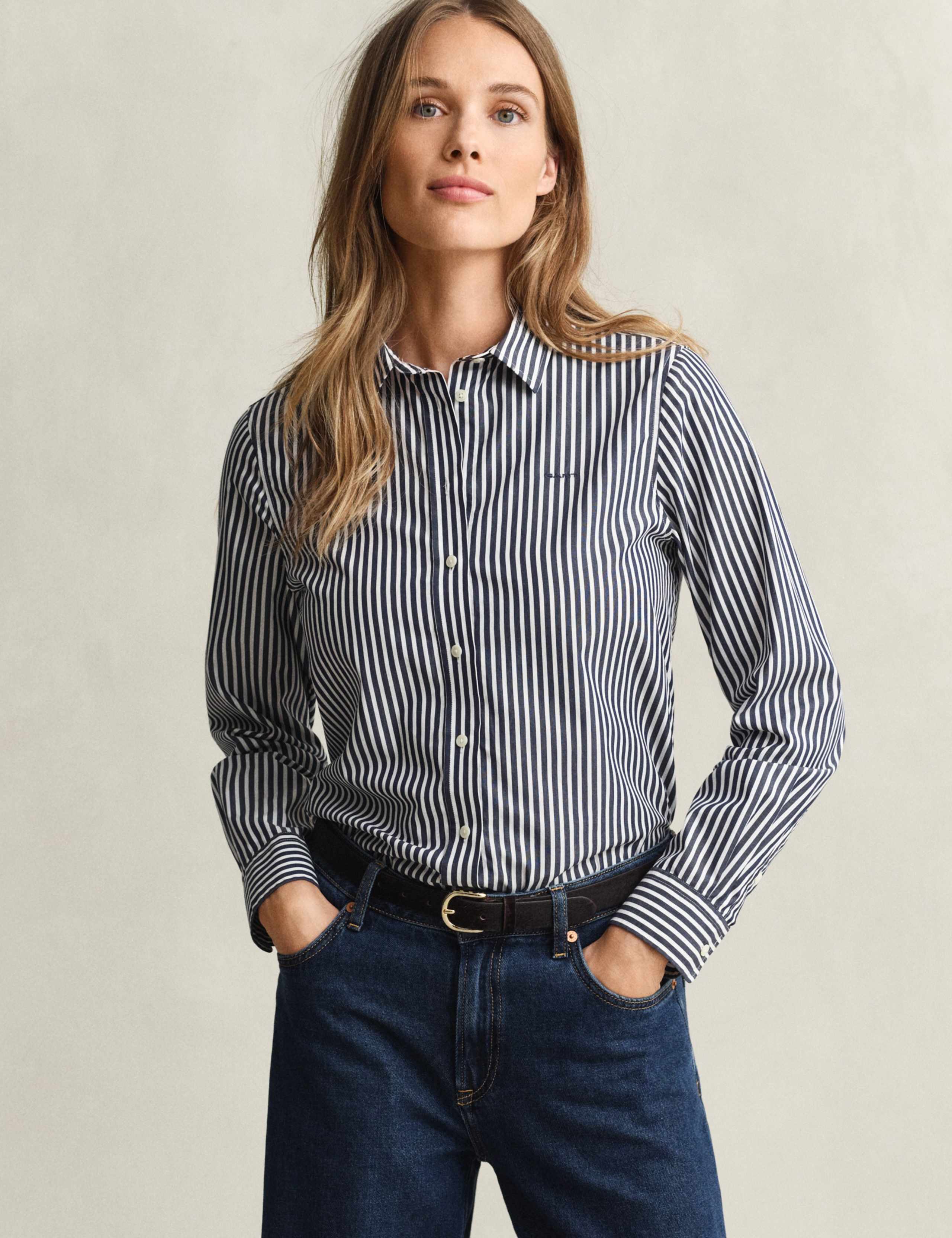 Pure Cotton Poplin Striped Shirt 4 of 7