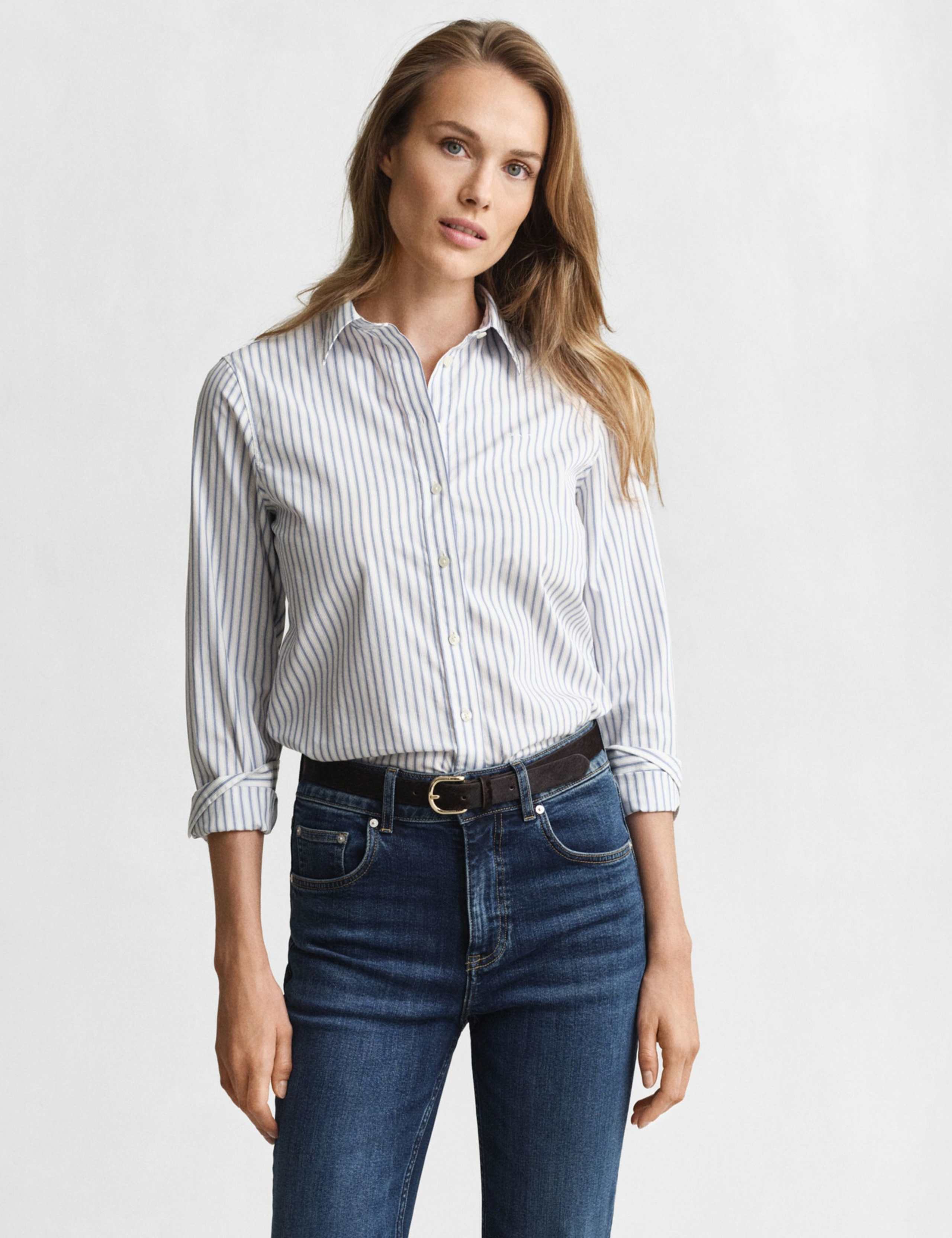Pure Cotton Poplin Striped Shirt 1 of 7