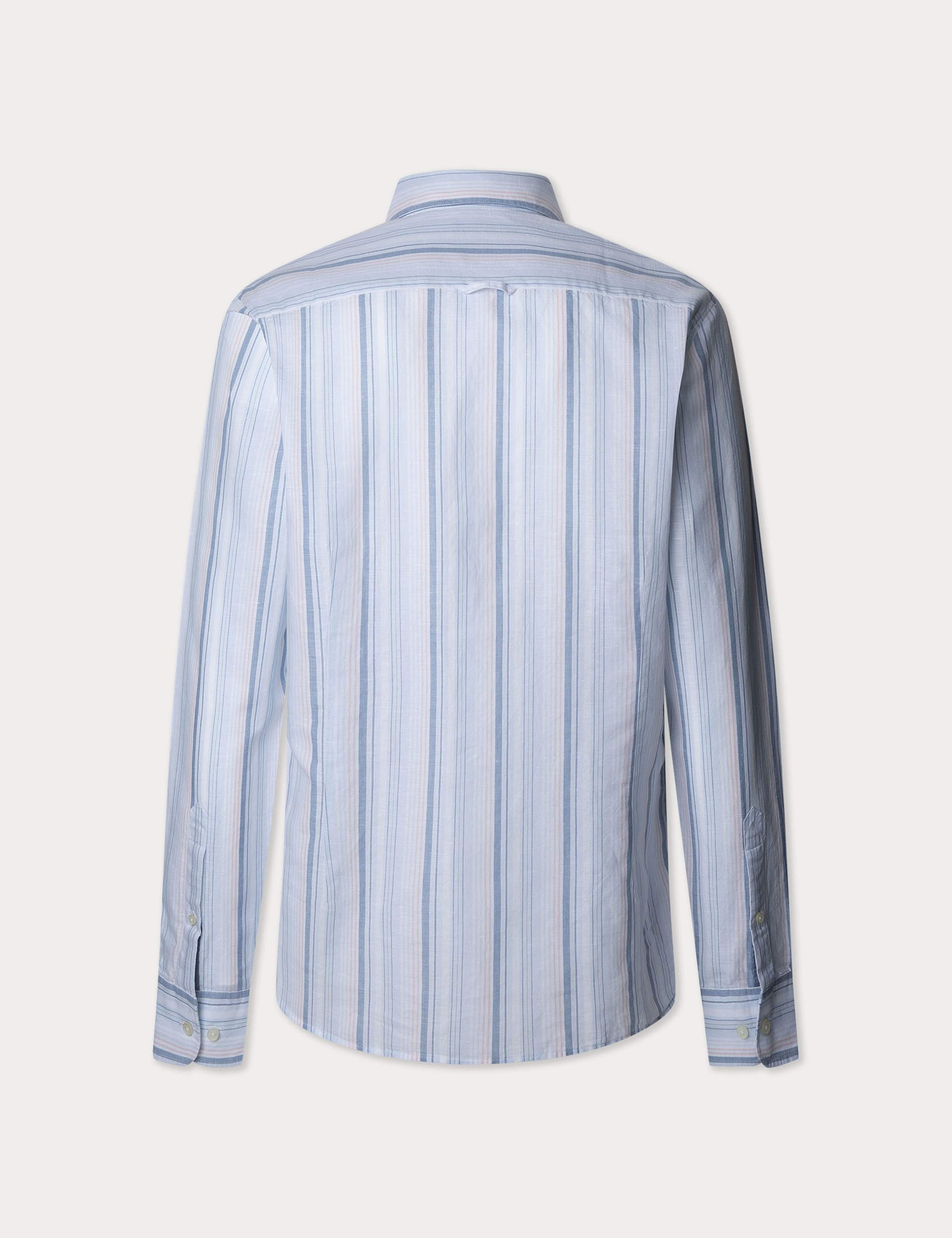 Regular Fit Linen Blend Striped Shirt 2 of 2