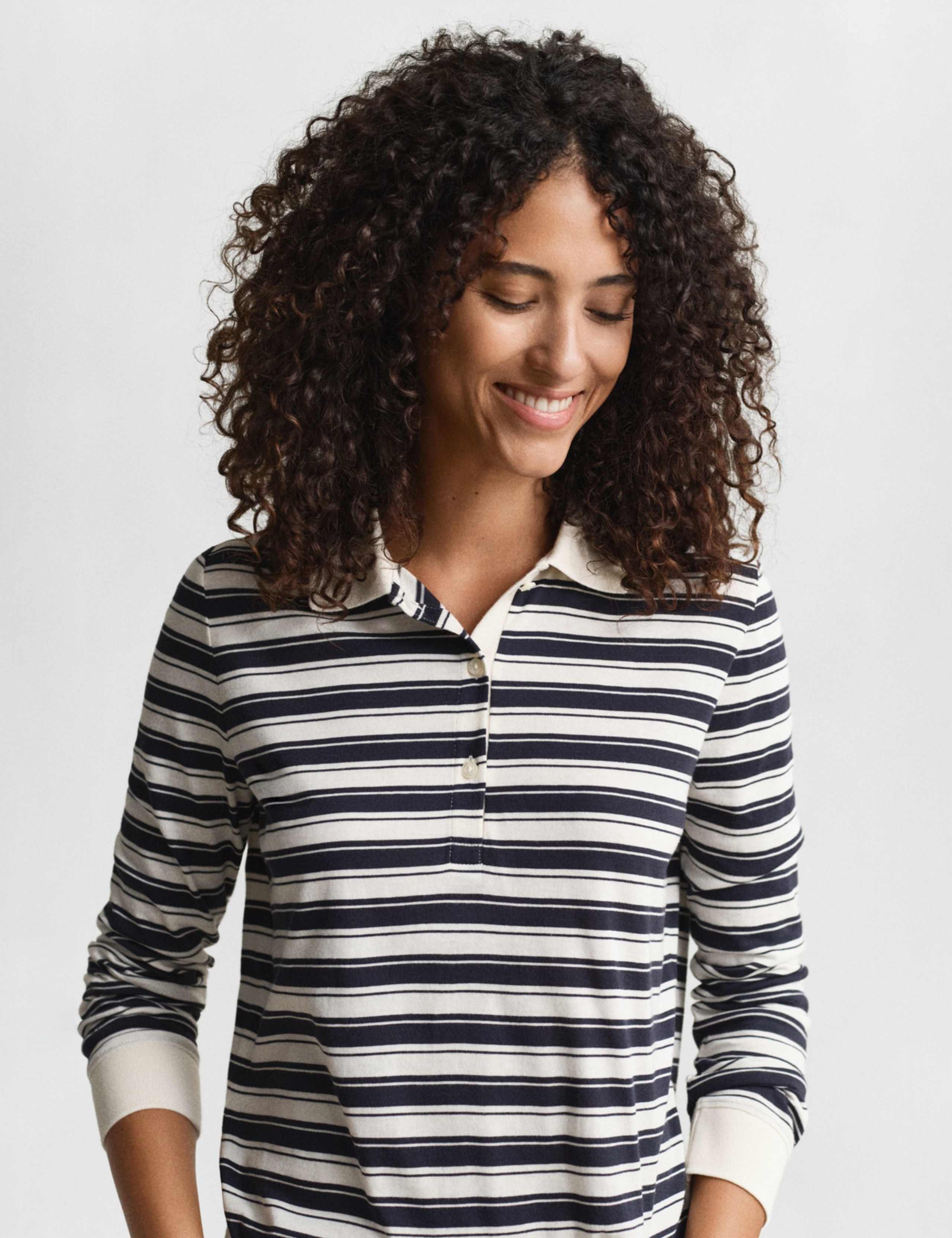Cotton Modal Blend Striped Rugby Top 4 of 6
