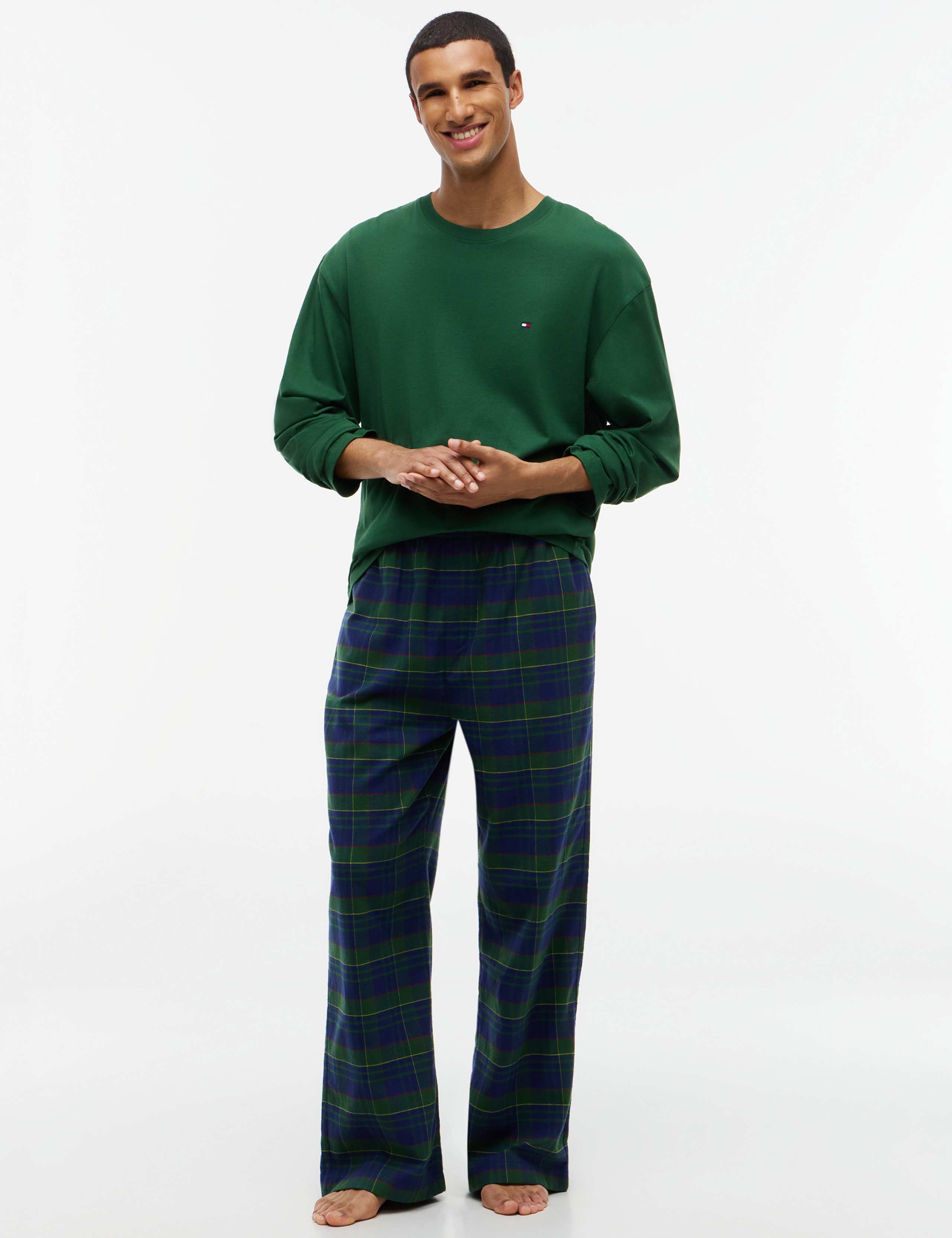 Pure Cotton Checked Pyjama Set 1 of 6