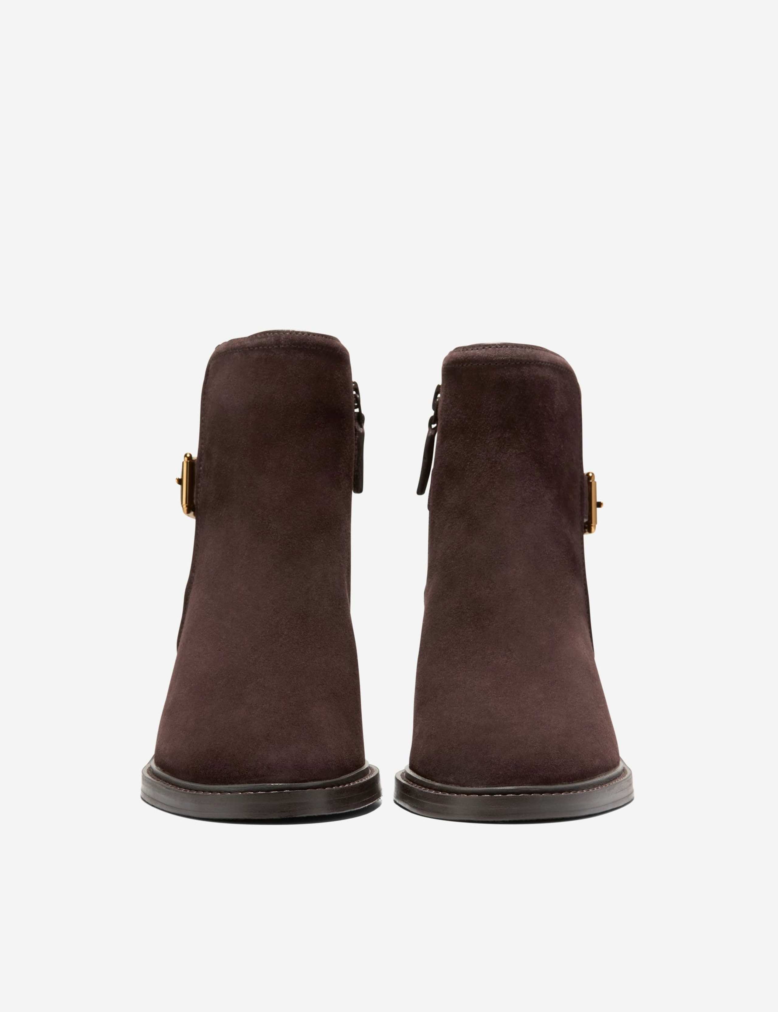 Silvana Suede Buckle Block Heel Ankle Boots 4 of 6