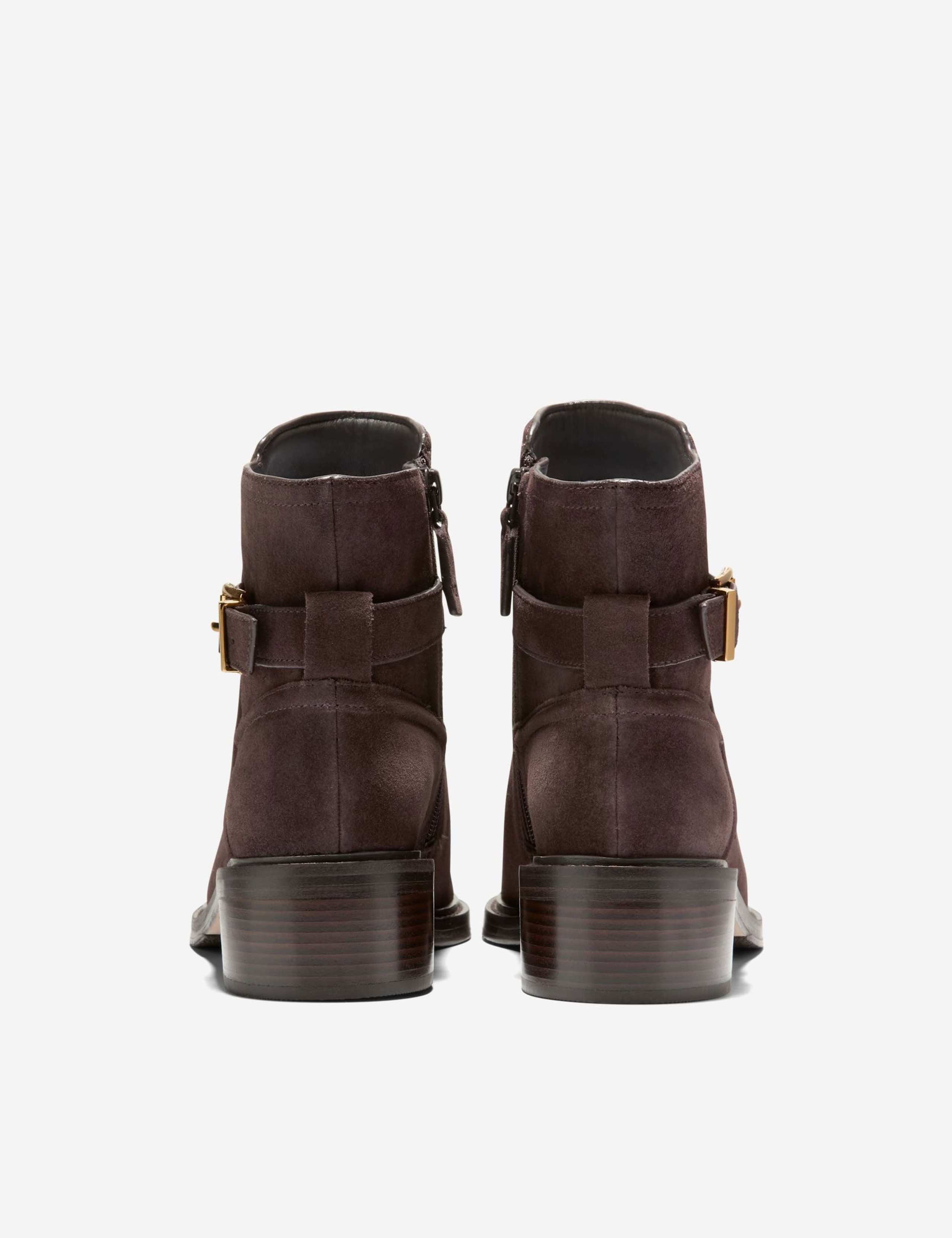 Silvana Suede Buckle Block Heel Ankle Boots 5 of 6
