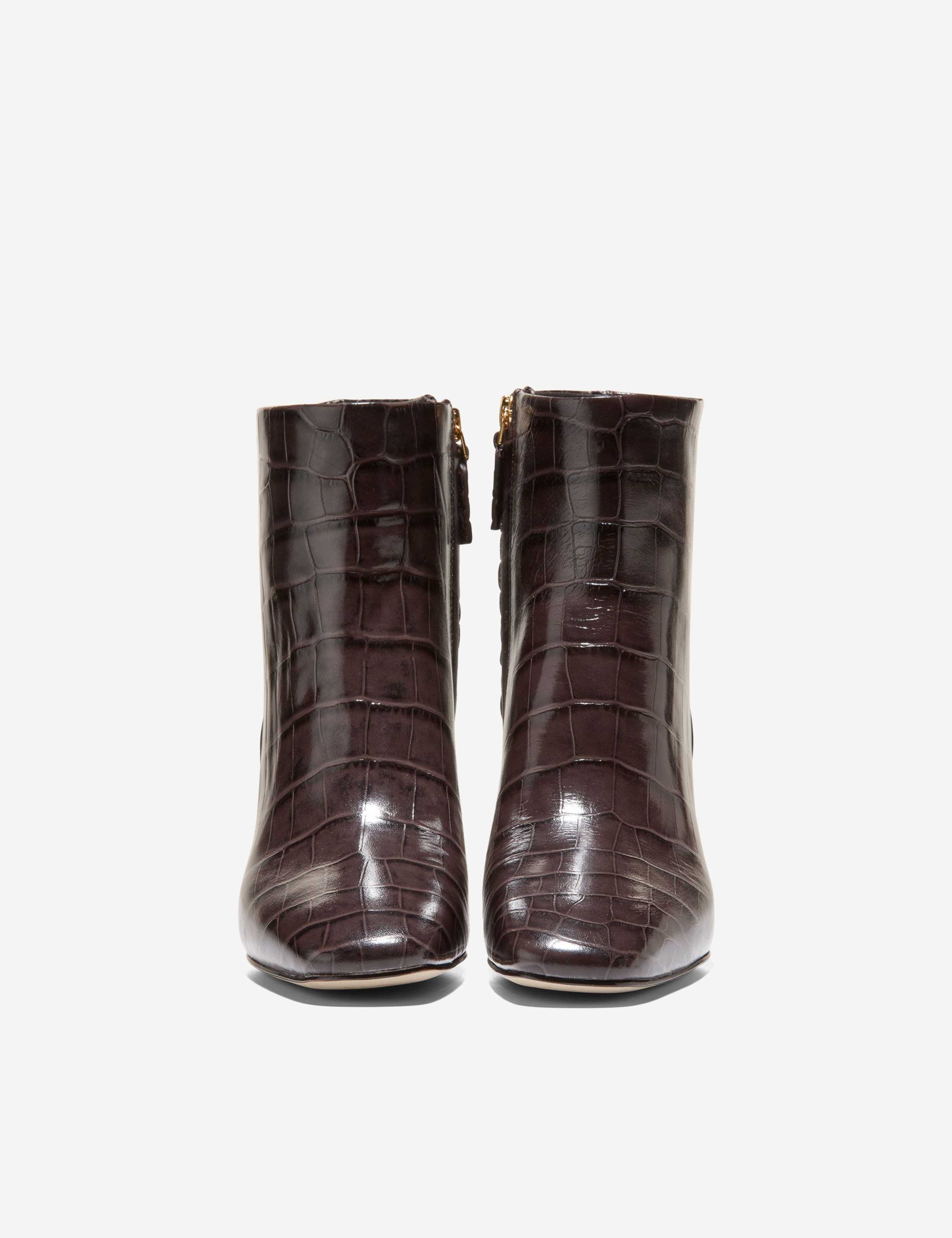 Gemma Leather Snake Print Block Heel Ankle Boots 4 of 6