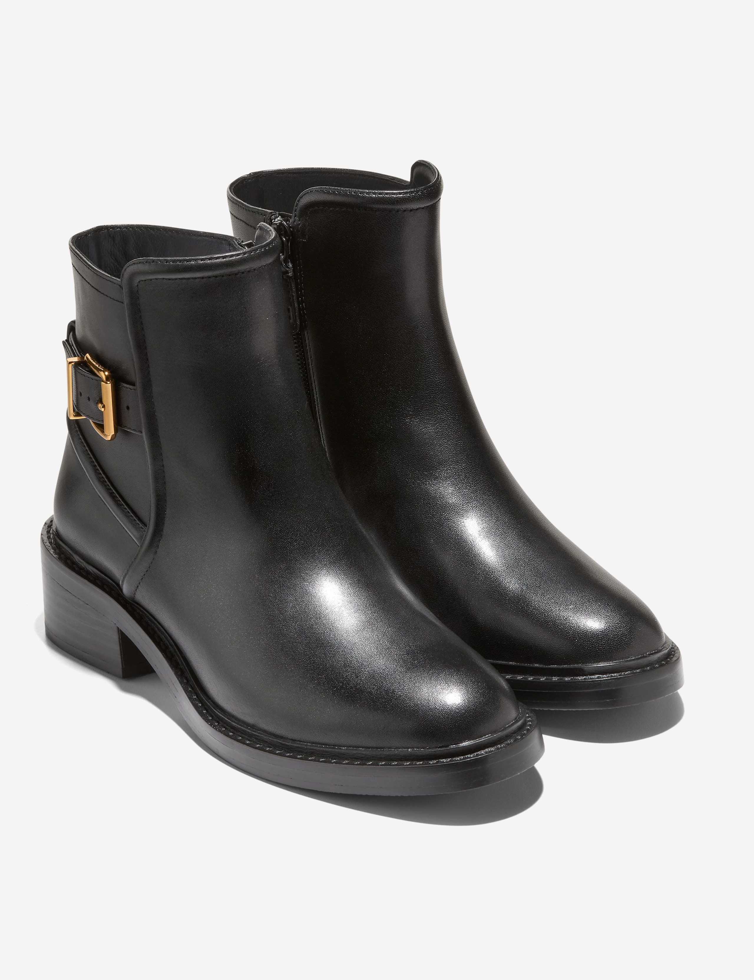 Silvana Leather Buckle Block Heel Ankle Boots 2 of 6