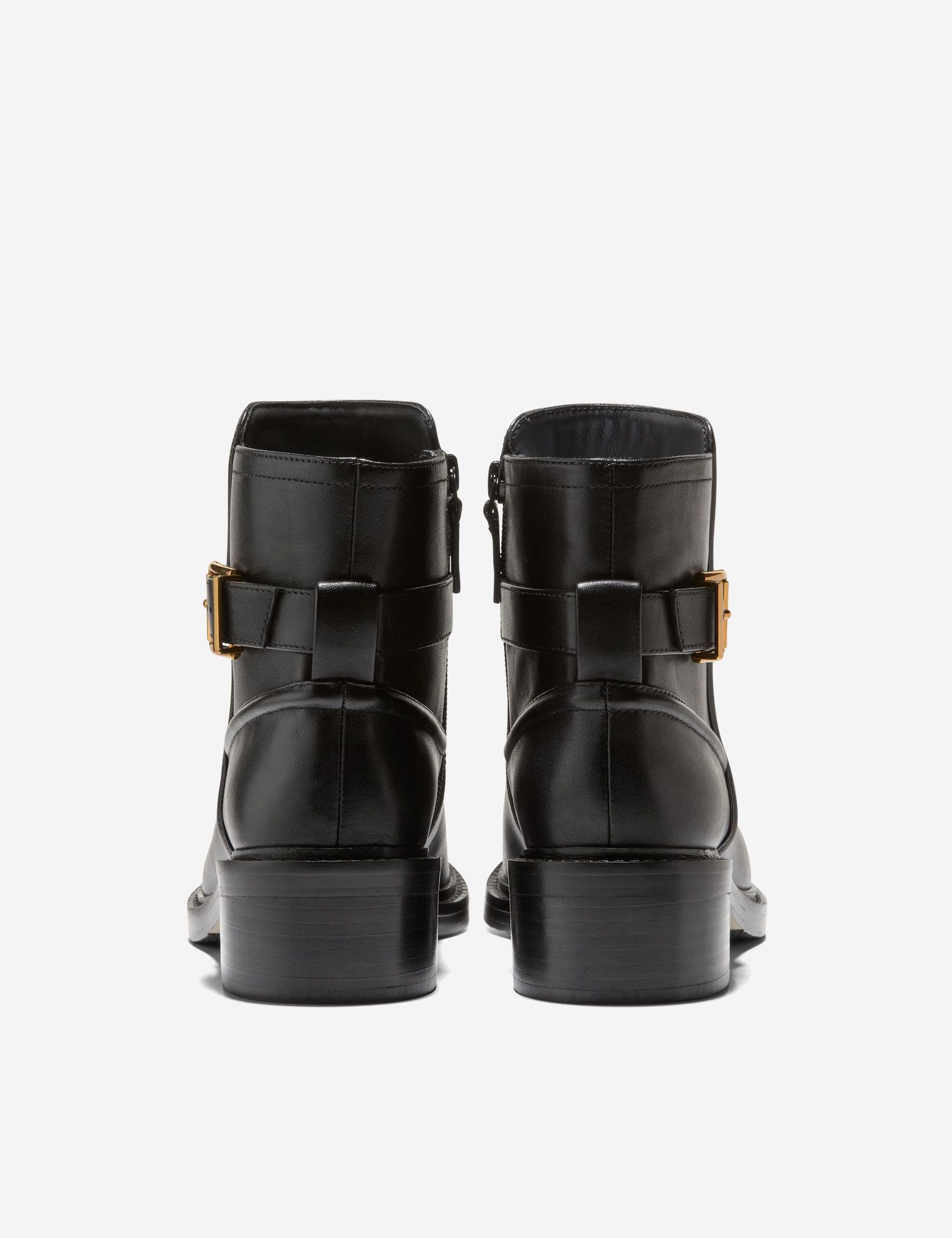 Silvana Leather Buckle Block Heel Ankle Boots 5 of 6