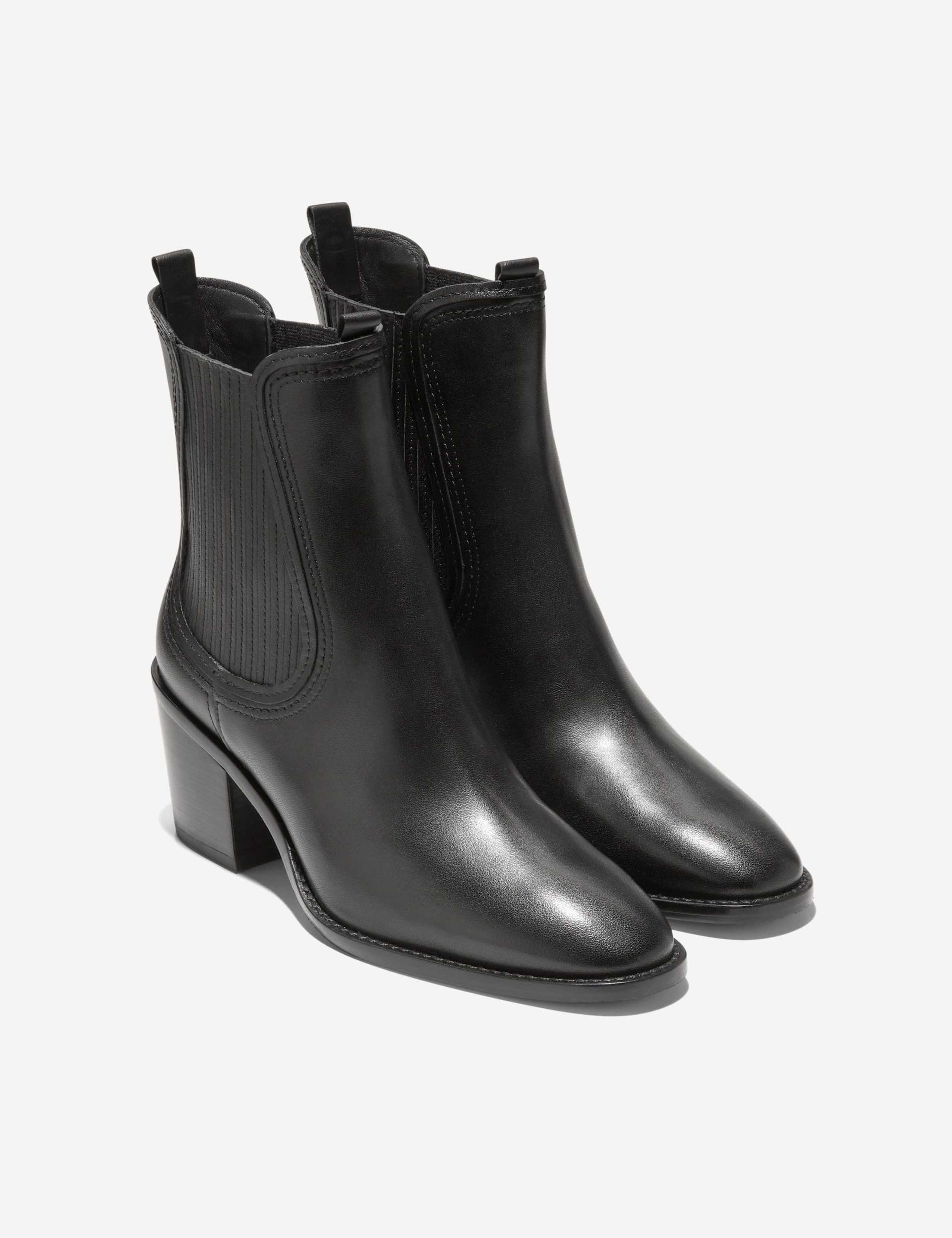 Janelle Leather Chelsea Block Heel Boots 3 of 6