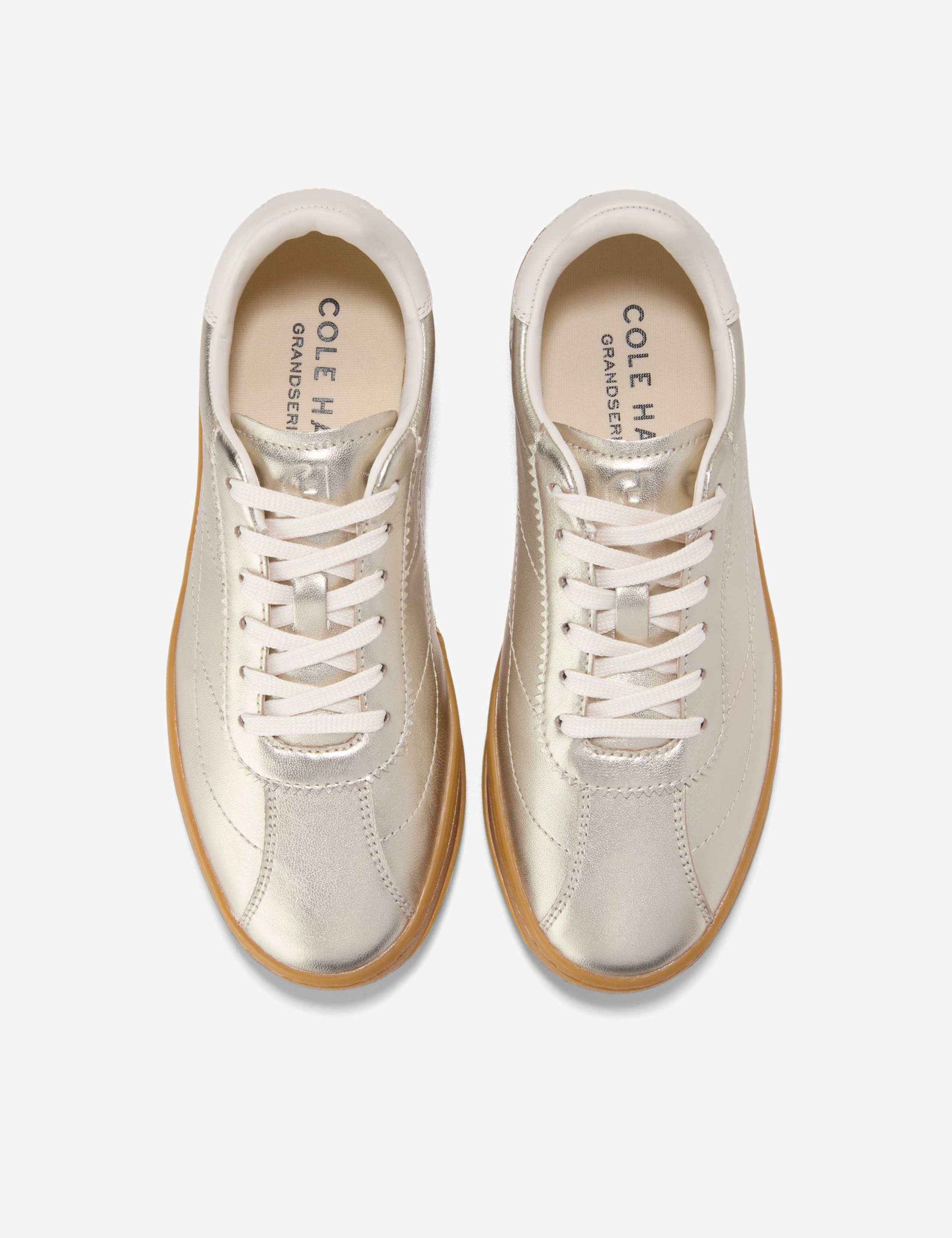 Grand Crosscourt Brynn Leather Metallic Trainers 2 of 6
