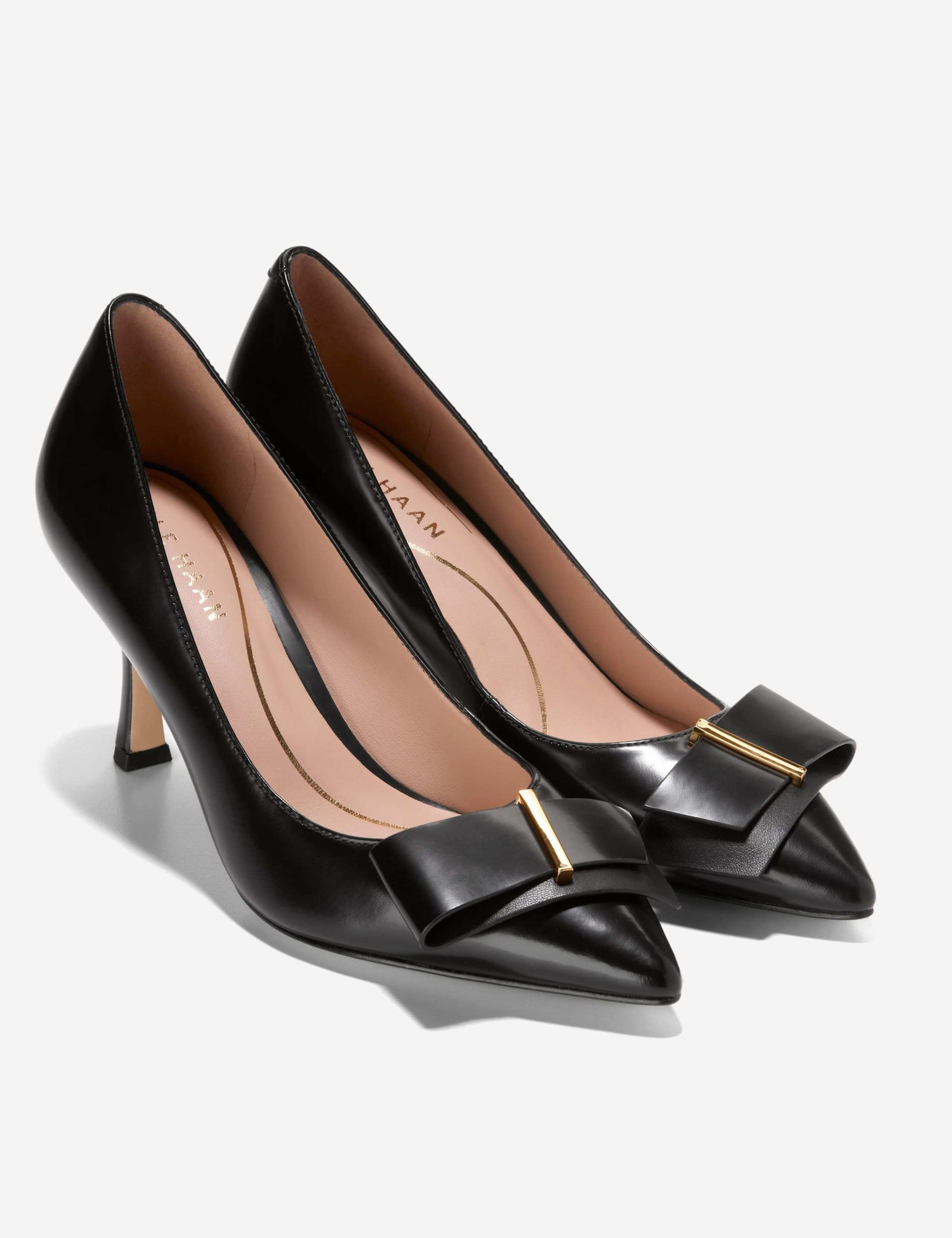 Felicia Bow Leather Stiletto Heel Court Shoes 3 of 6