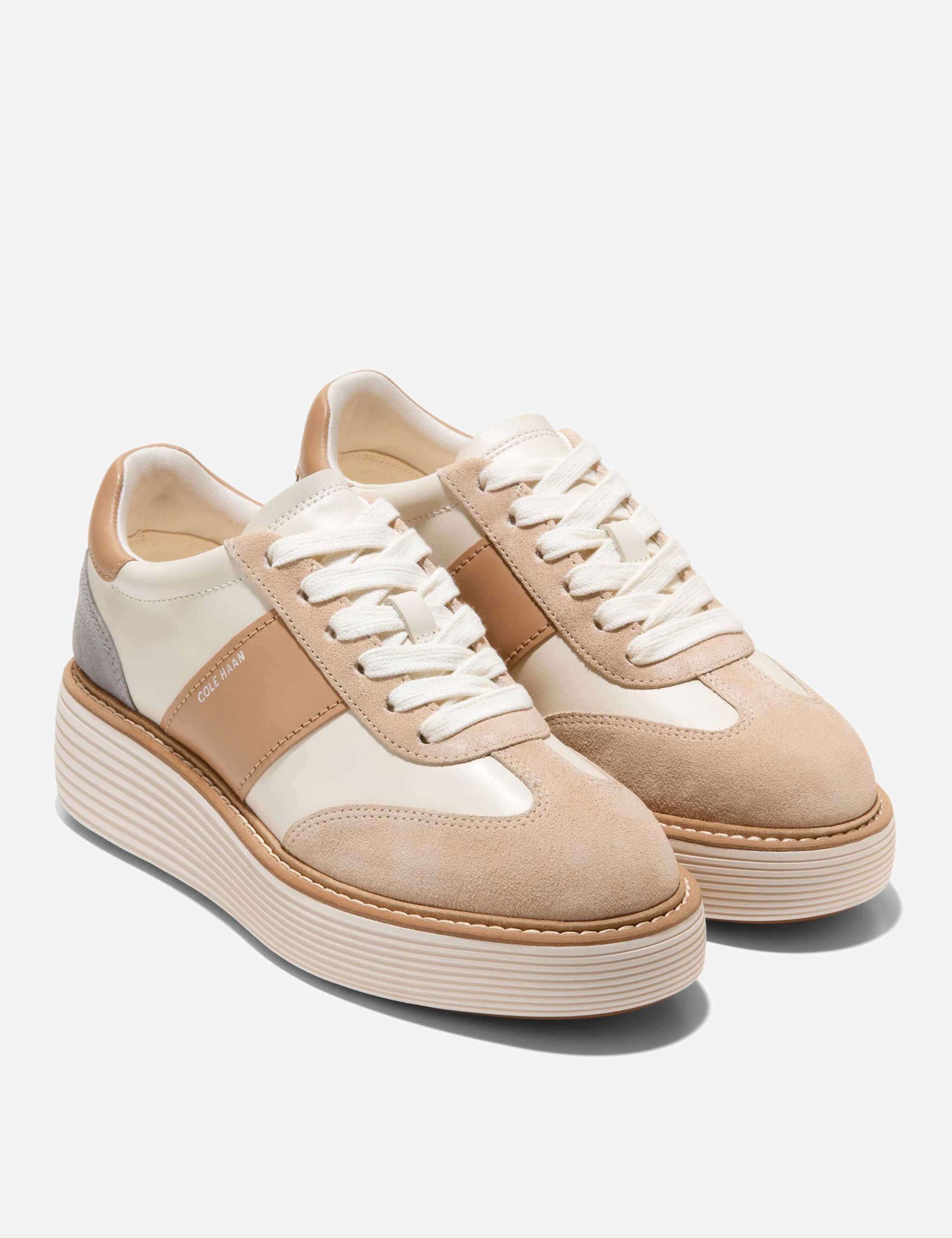 Leather Lace Up Platform Trainers 2 of 6