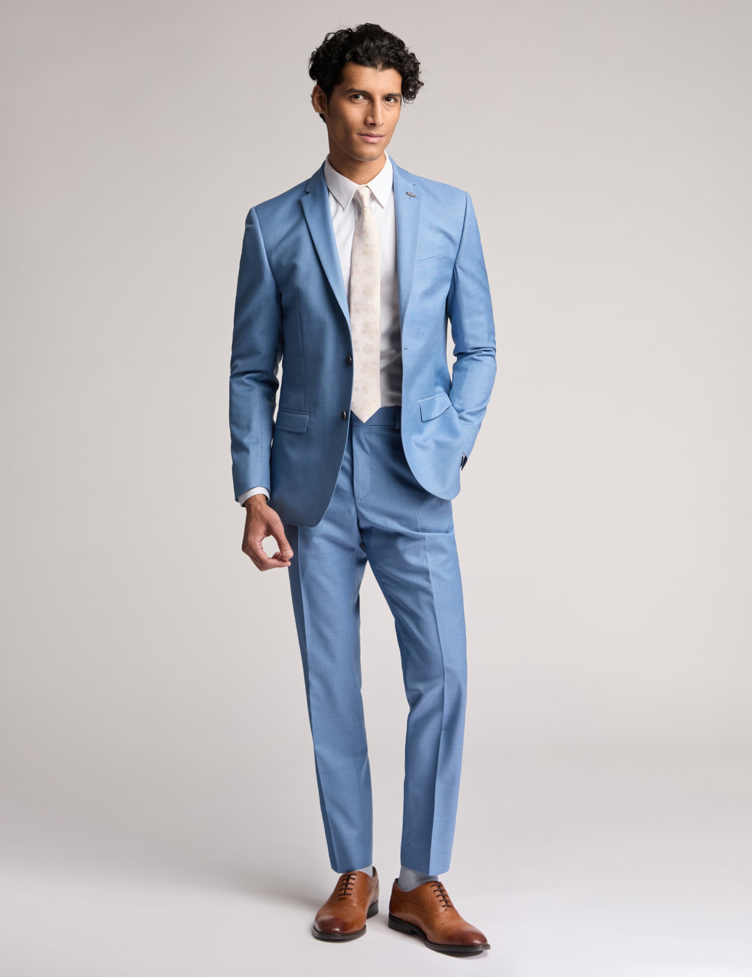 Slim Fit Wool Rich Sharkskin Suit Jacket 2 of 6