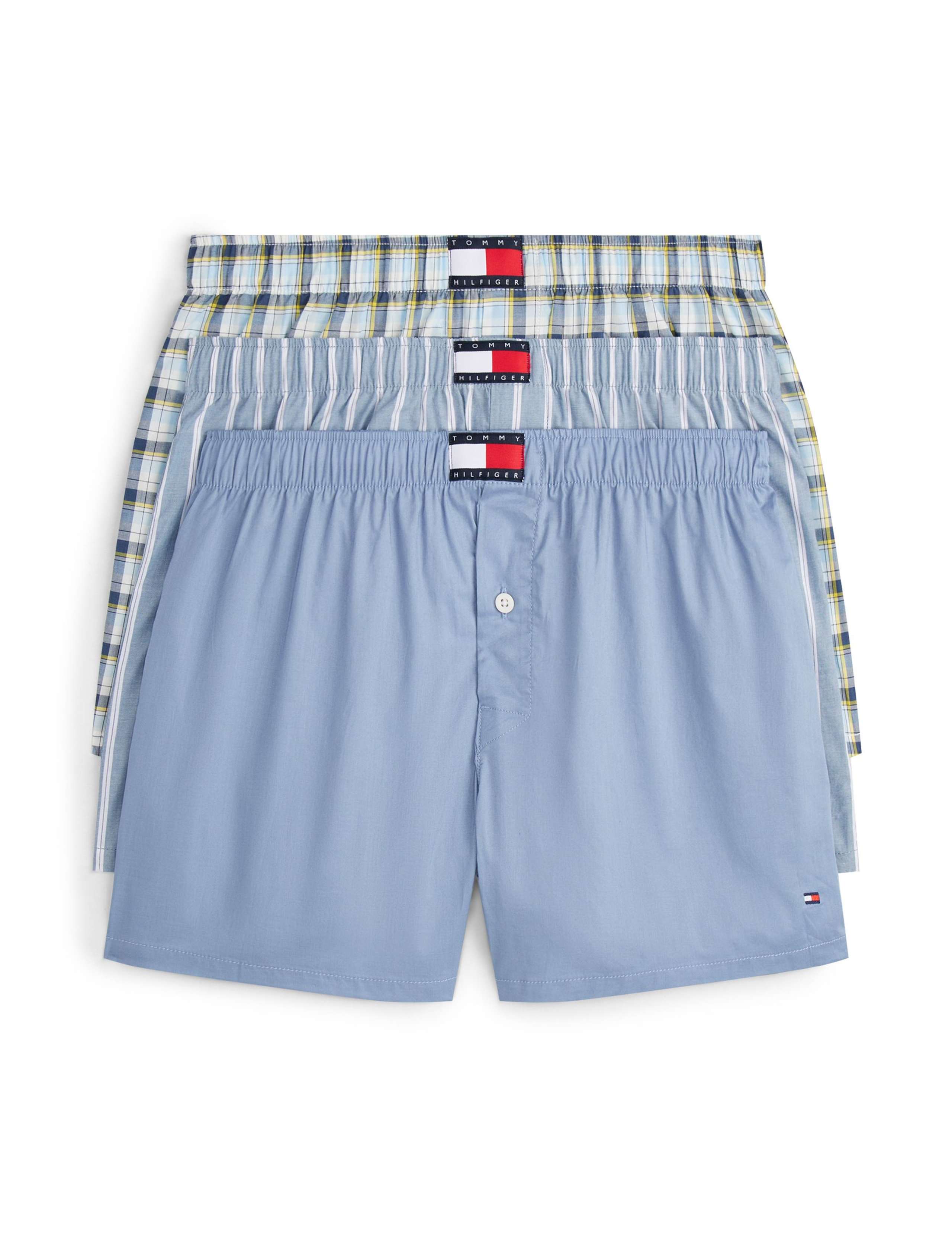 3 Pack Pure Cotton Printed Woven Boxers 1 of 6