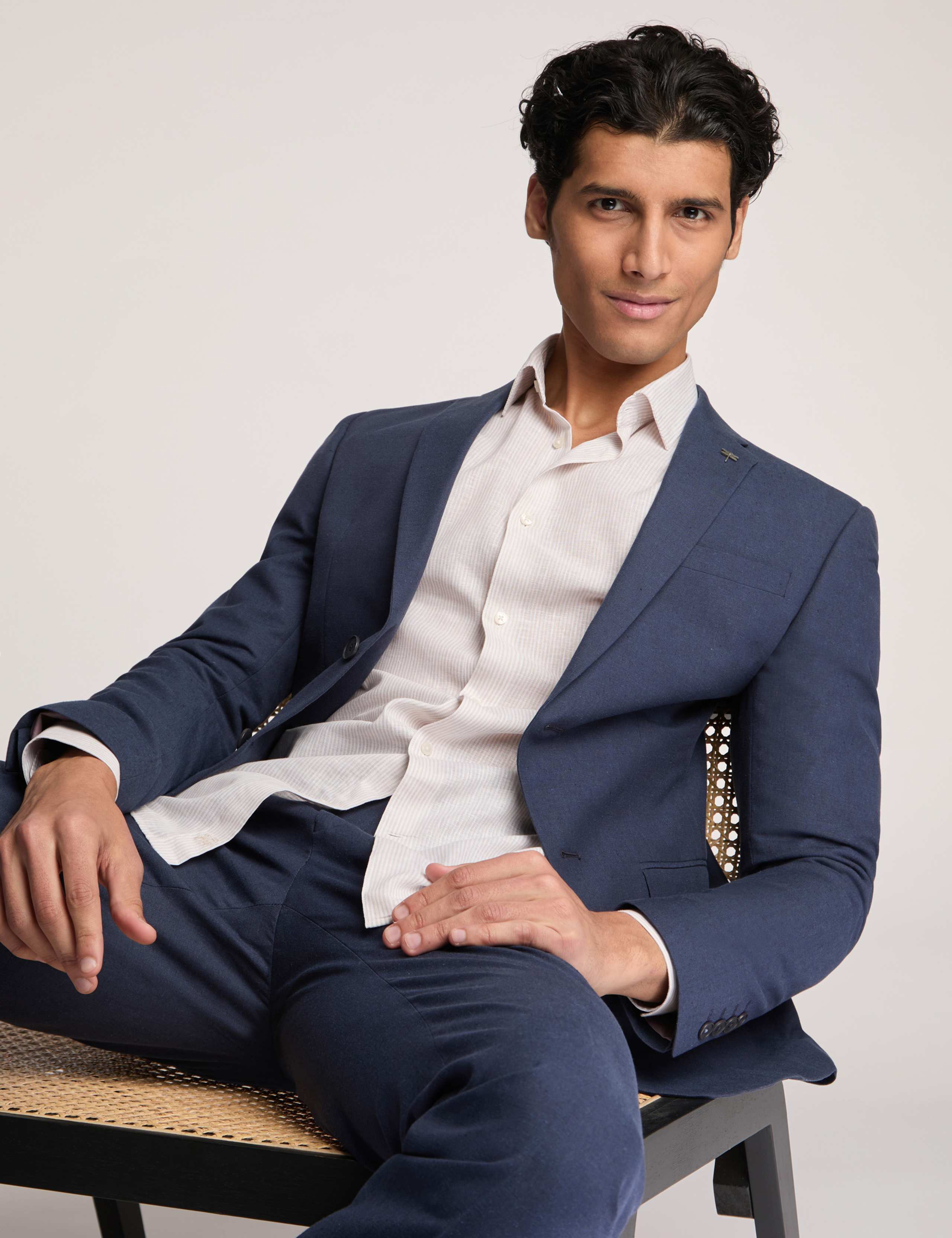 Slim Fit Linen Blend Suit Jacket 3 of 5