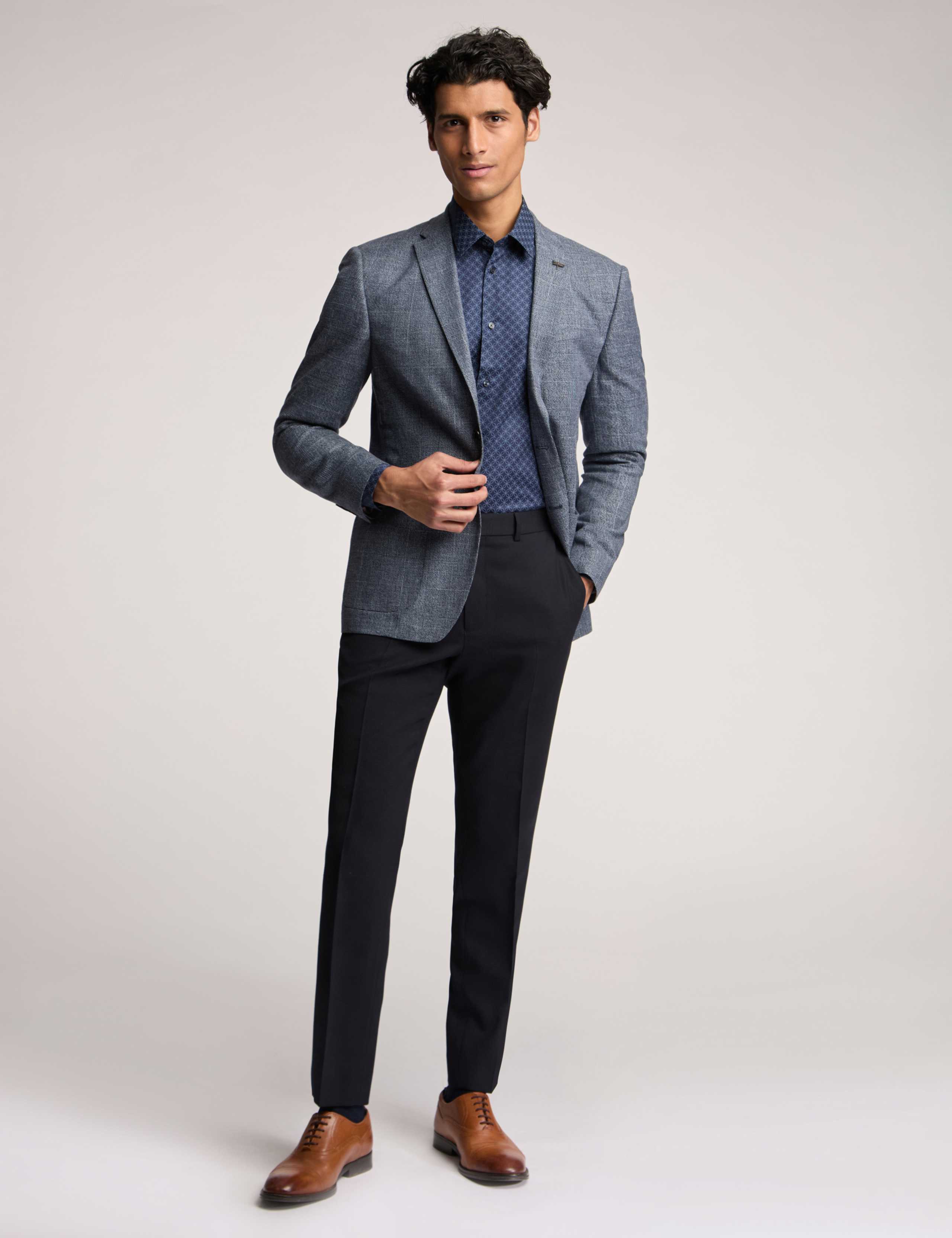 Slim Fit Check Suit Jacket 3 of 6