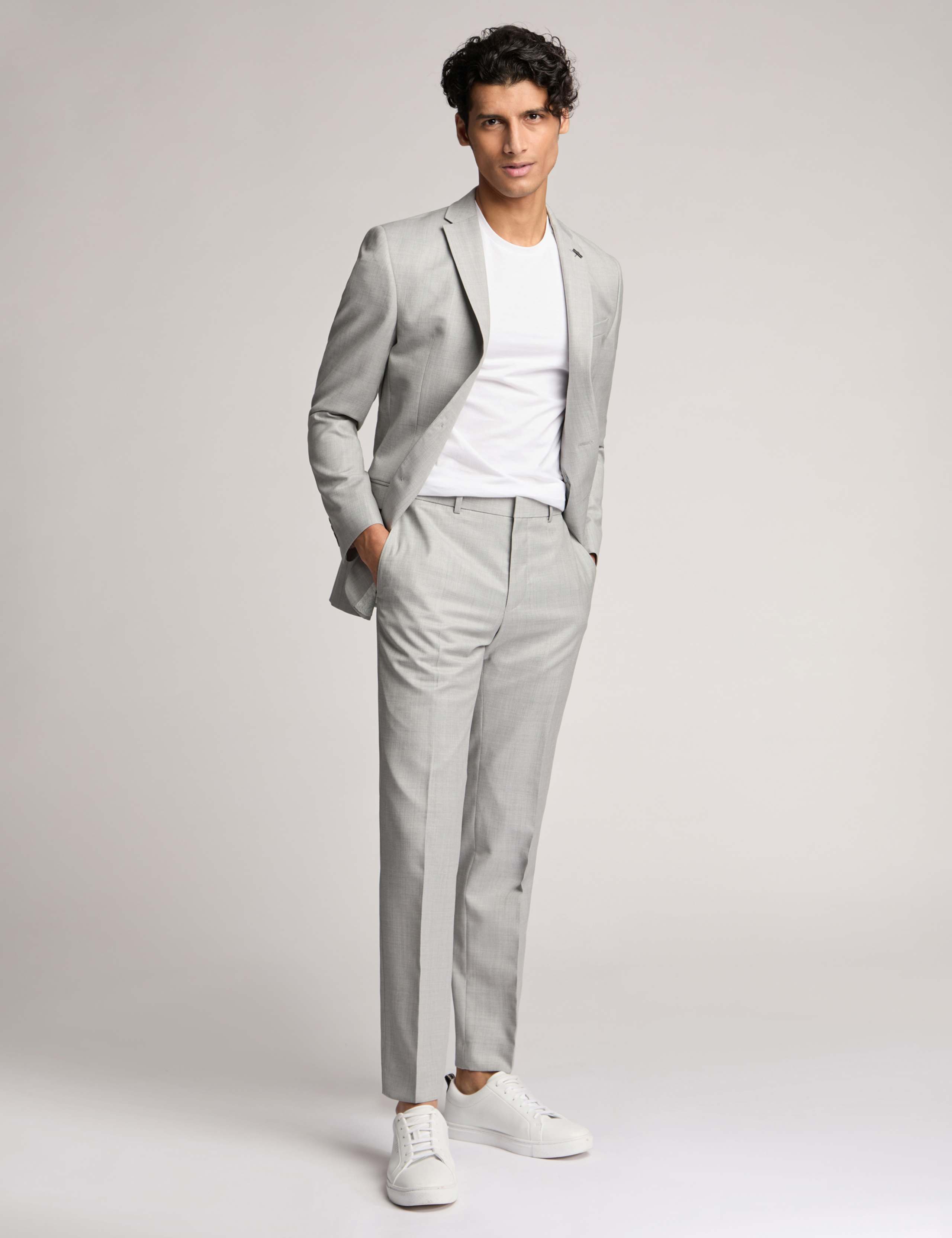 Slim Fit Wool Rich Sharkskin Suit Jacket 2 of 5