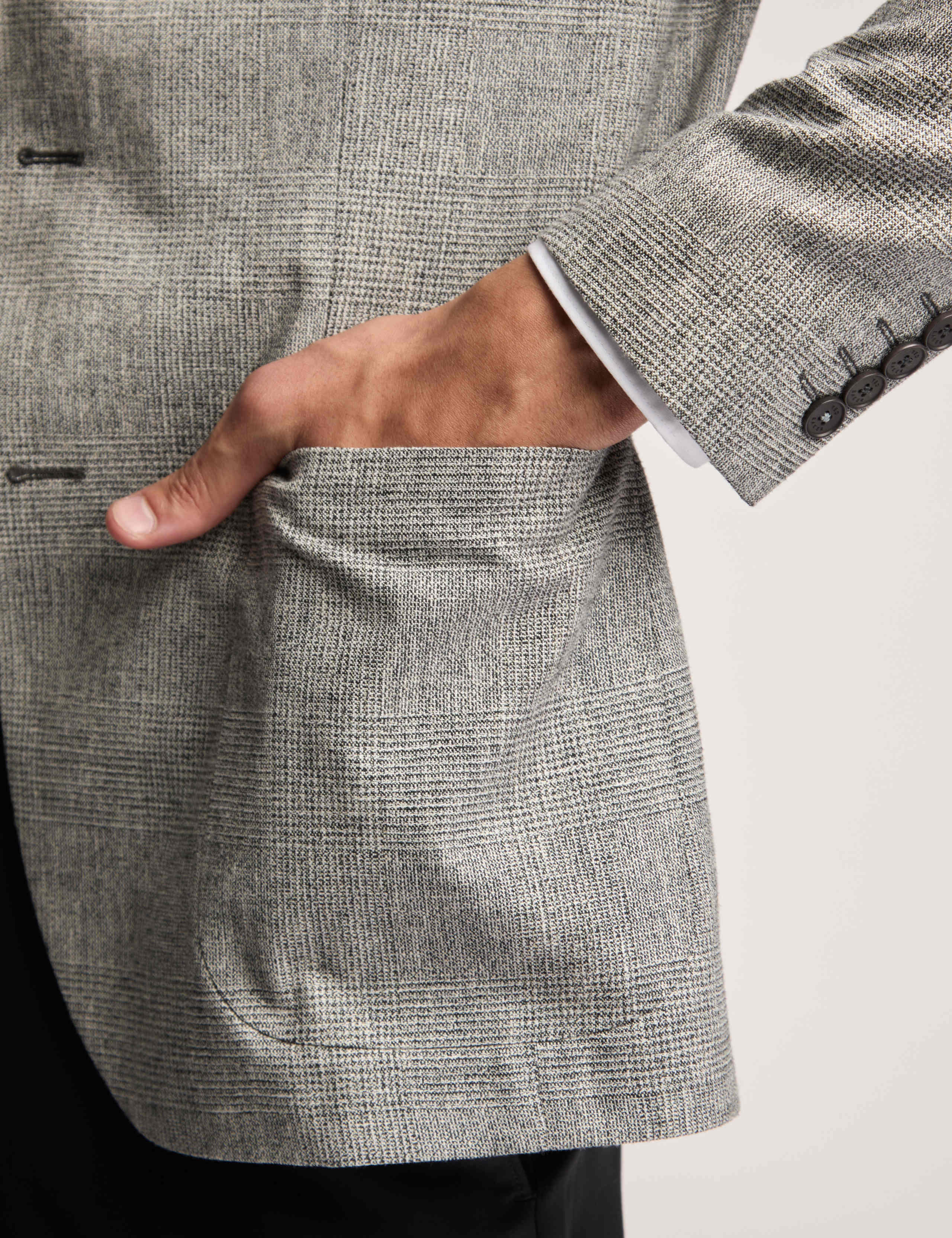 Slim Fit Linen Blend Check Suit Jacket 5 of 7