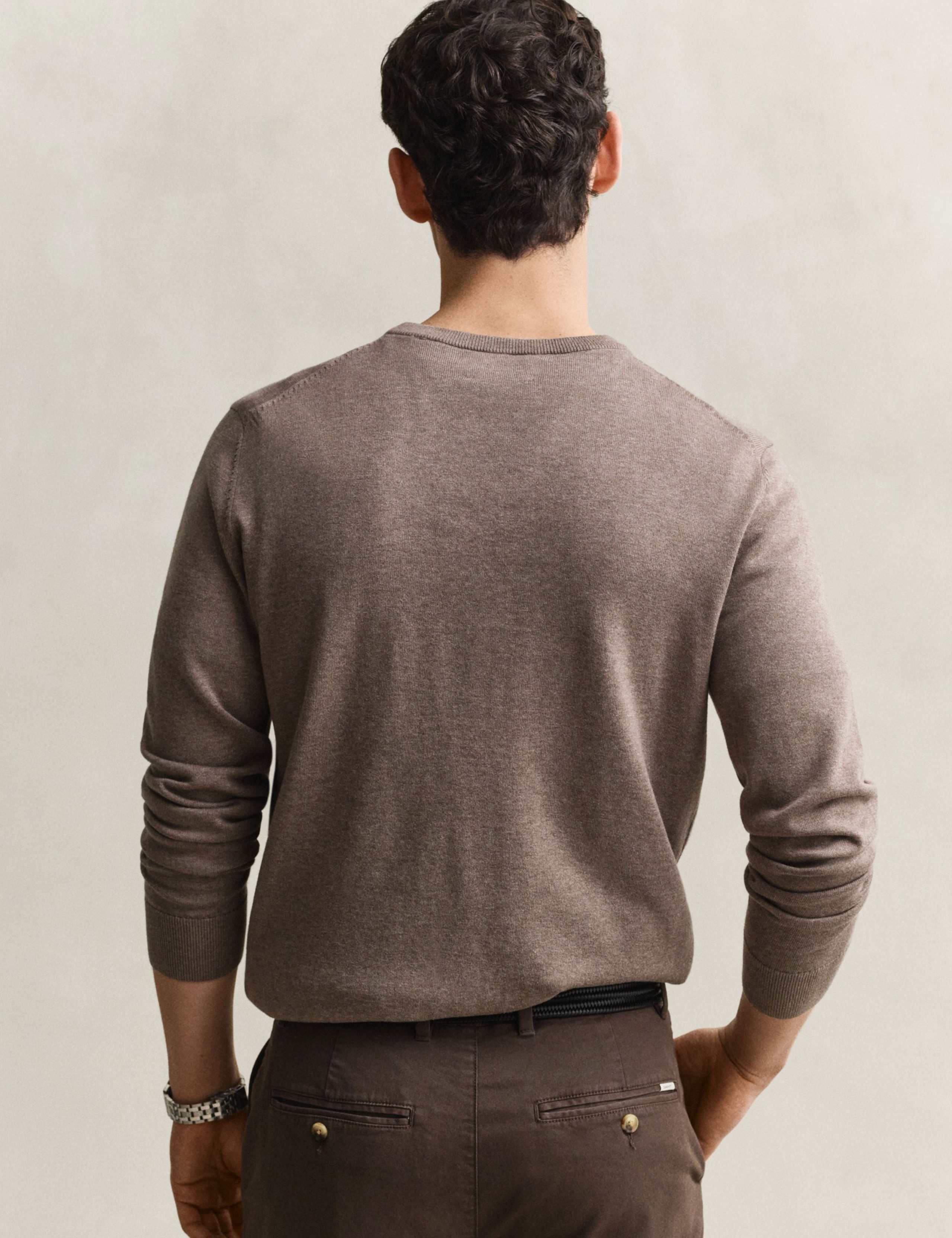 Pure Cotton Crew Neck Jumper 4 of 5