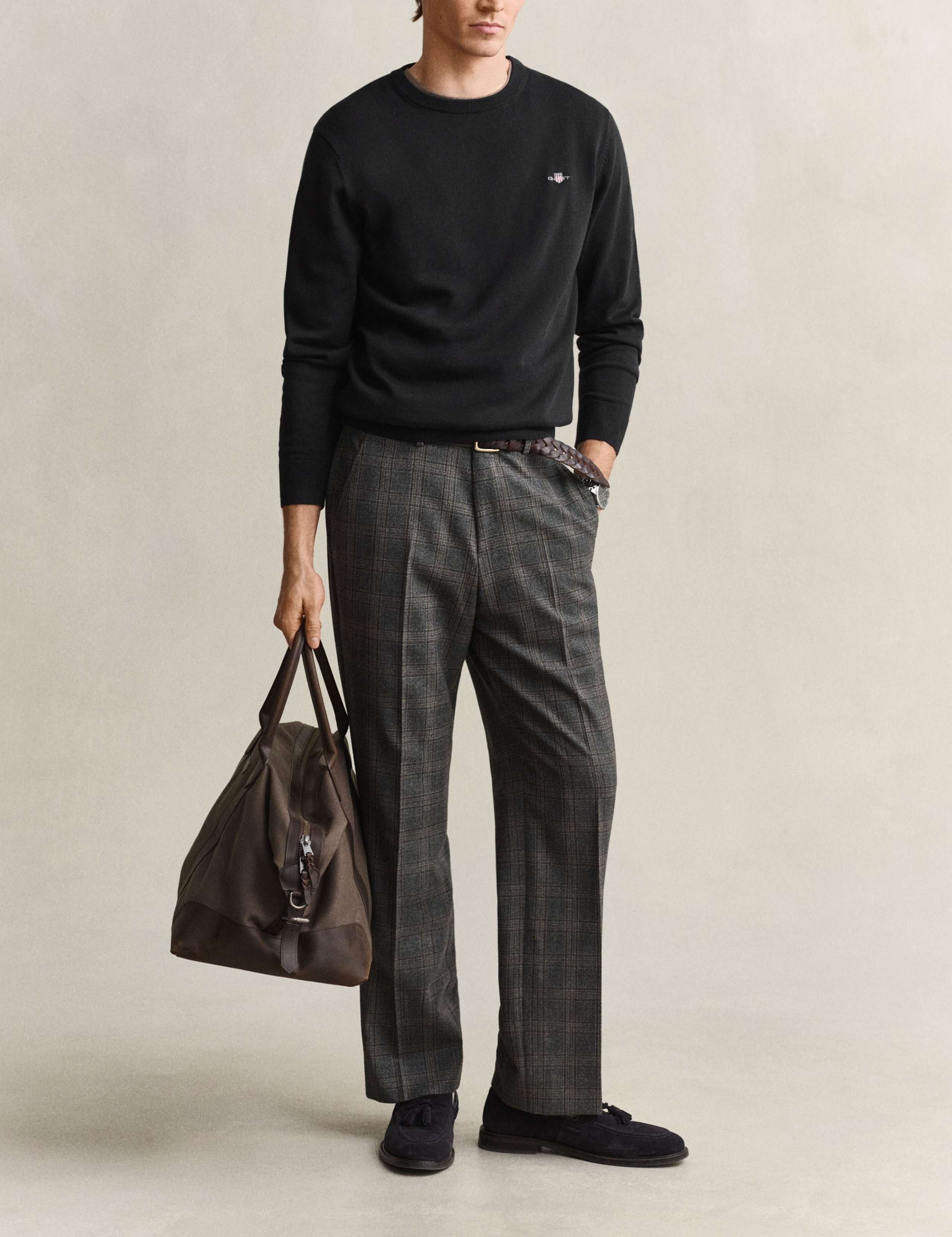 Pure Cotton Crew Neck Jumper 3 of 5