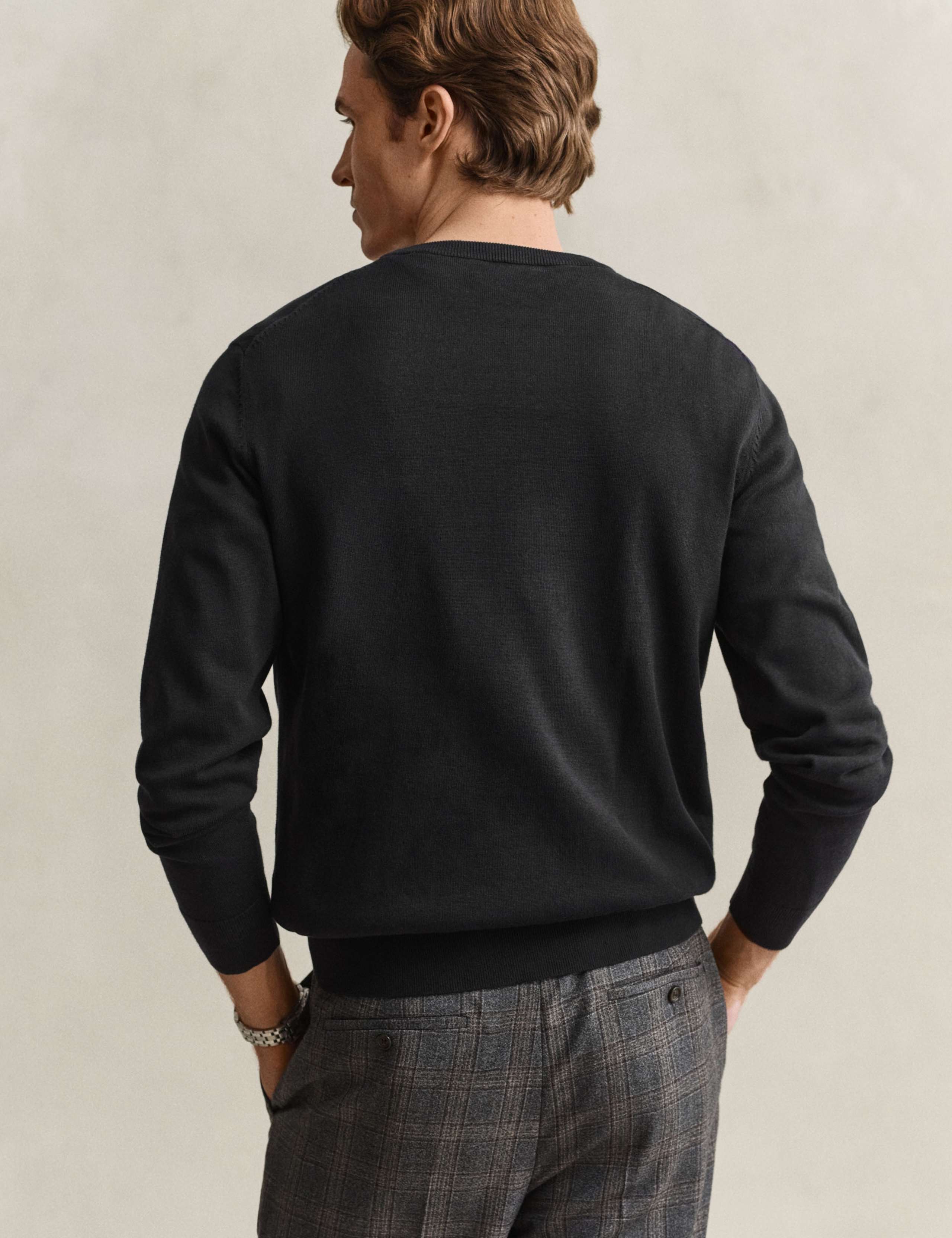 Pure Cotton Crew Neck Jumper 4 of 5