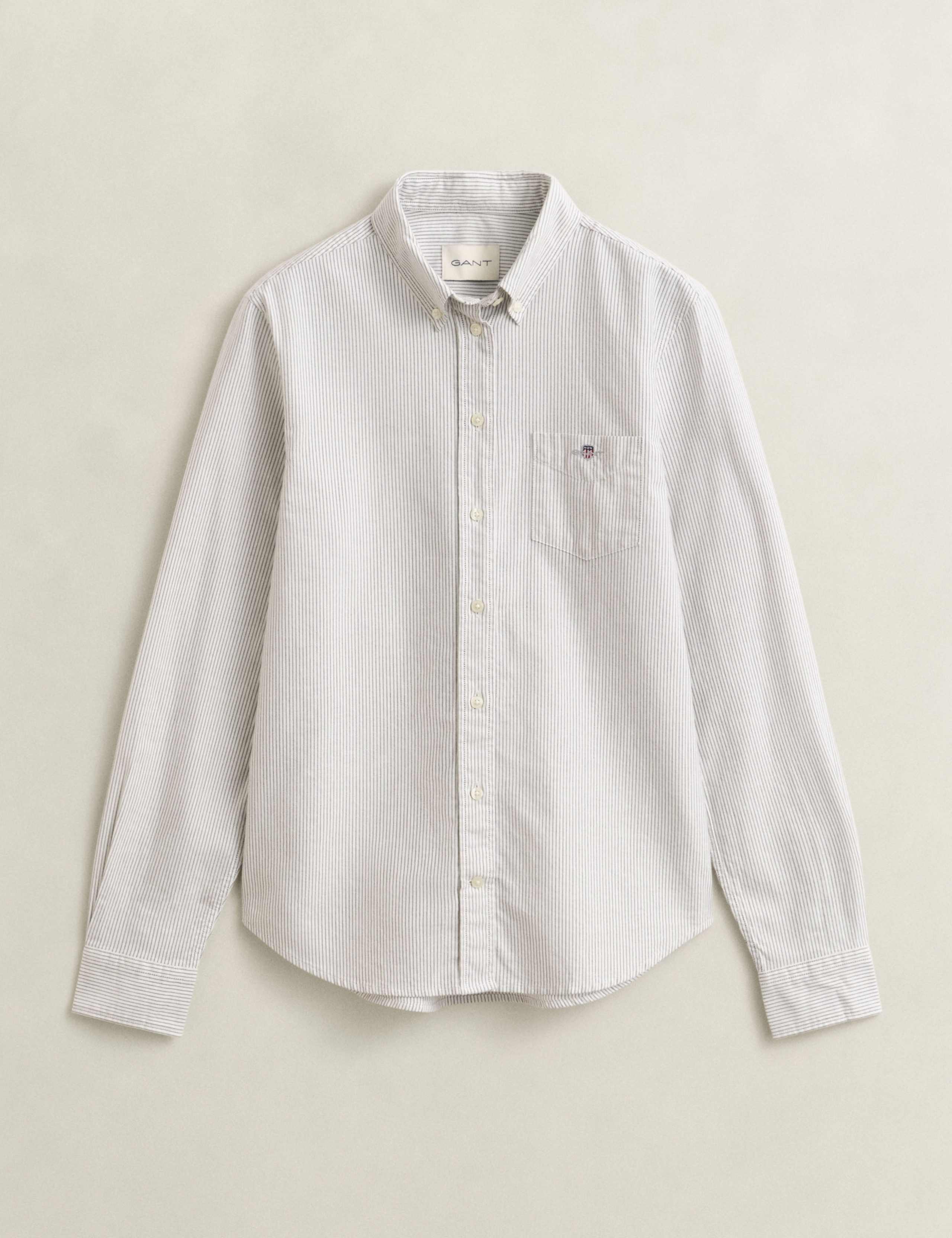 Pure Cotton Striped Oxford Shirt 2 of 7