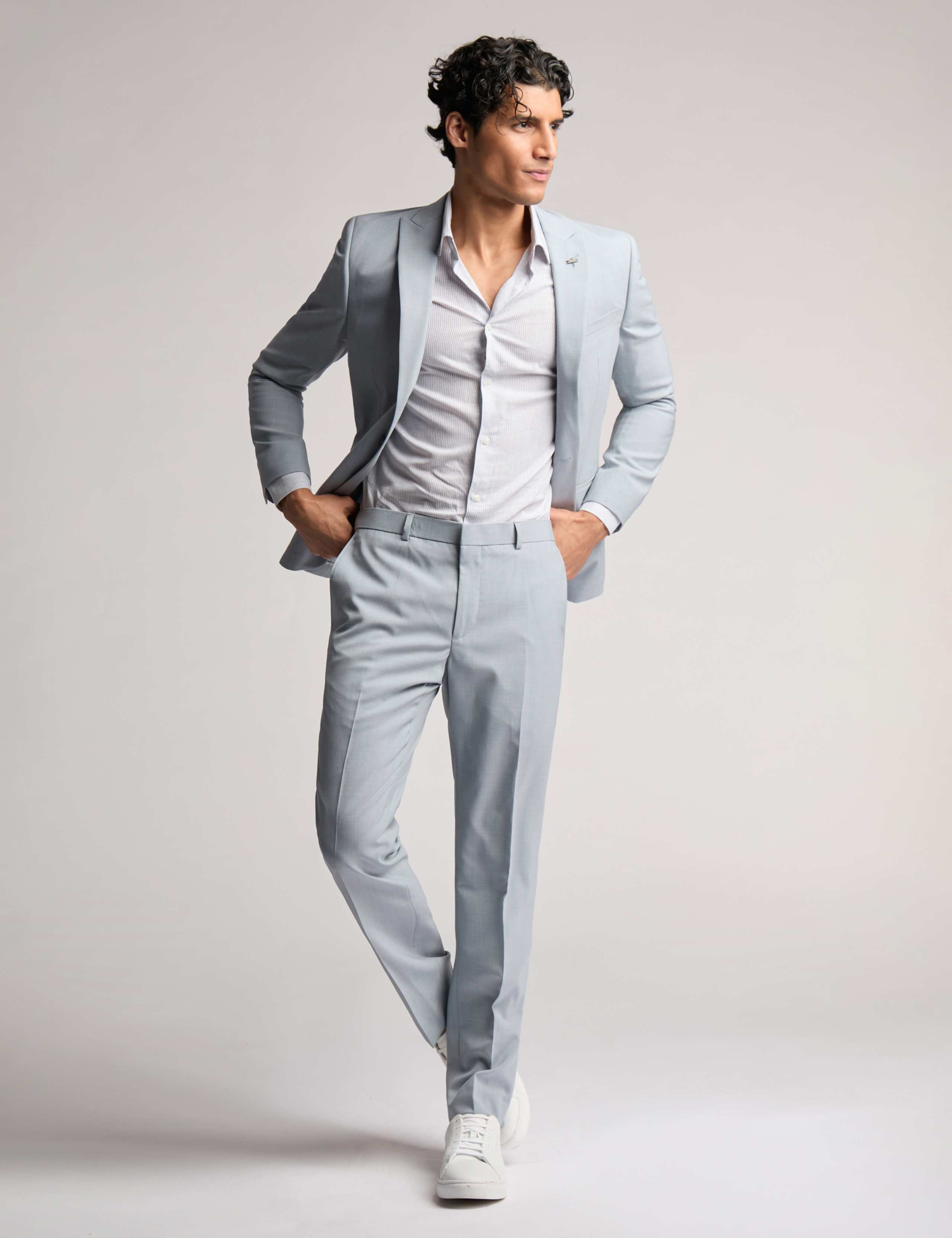 Slim Fit Wool Rich Sharkskin Suit Jacket 4 of 6
