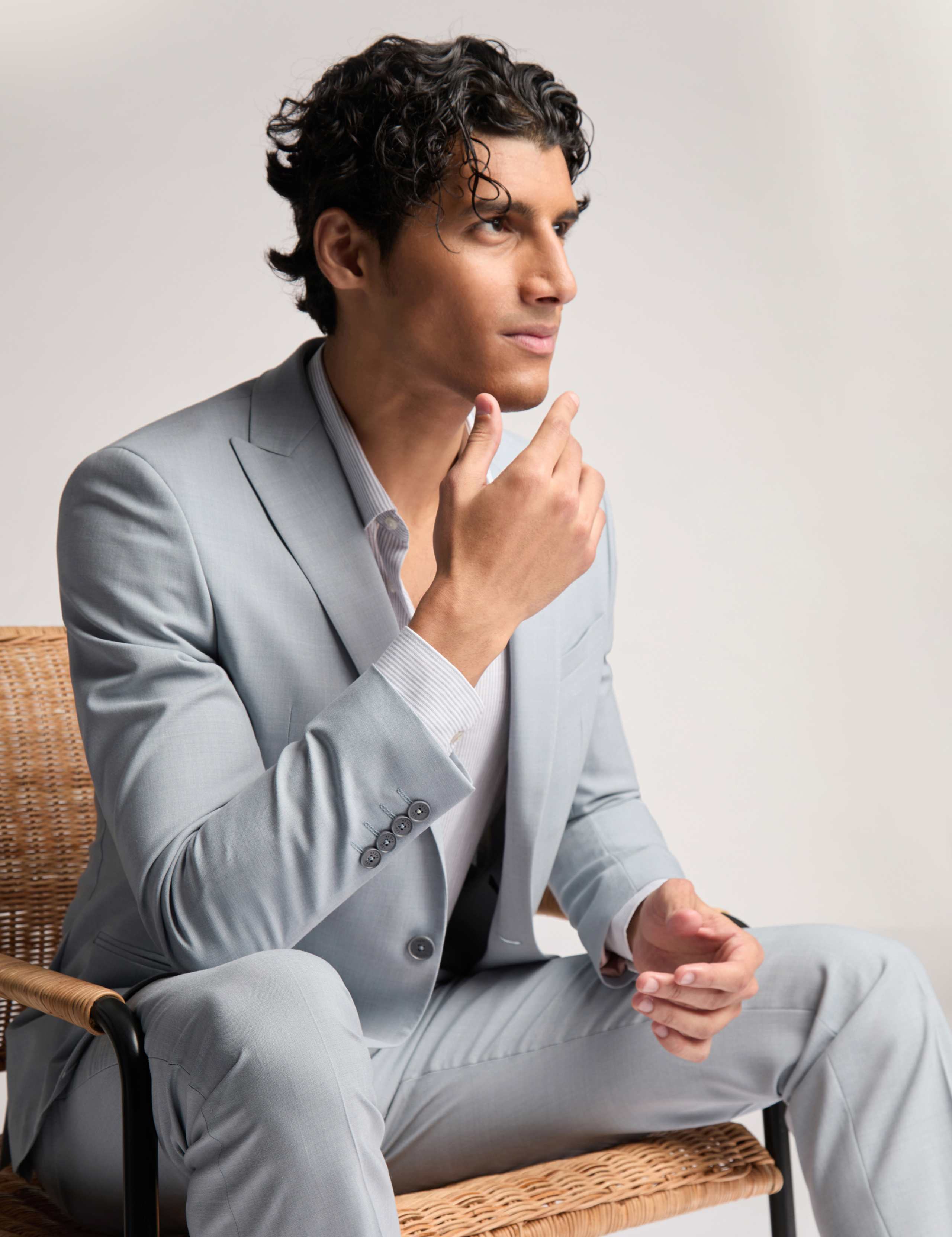 Slim Fit Wool Rich Sharkskin Suit Jacket 6 of 6