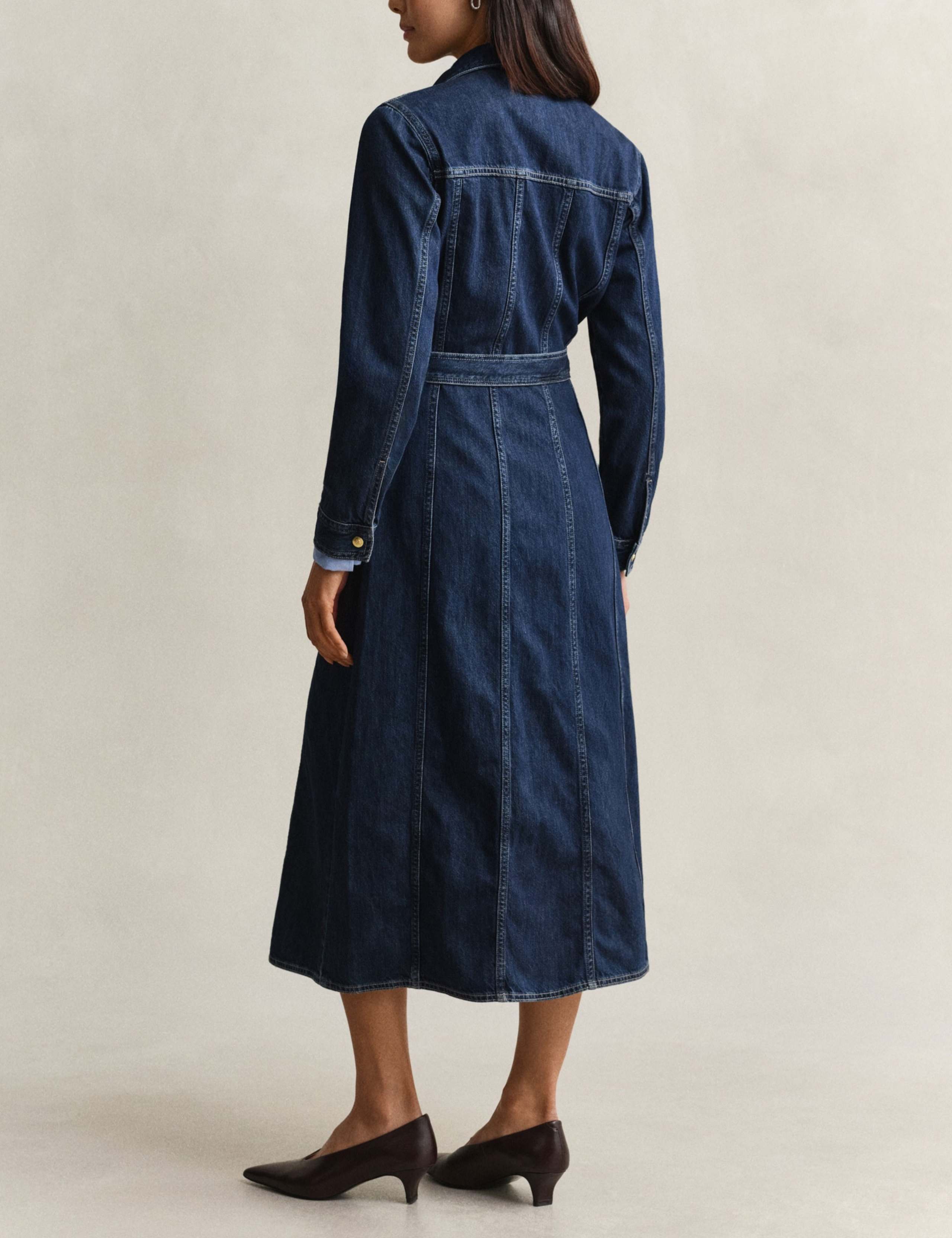 Pure Cotton Denim Midi Shirt Dress 4 of 5