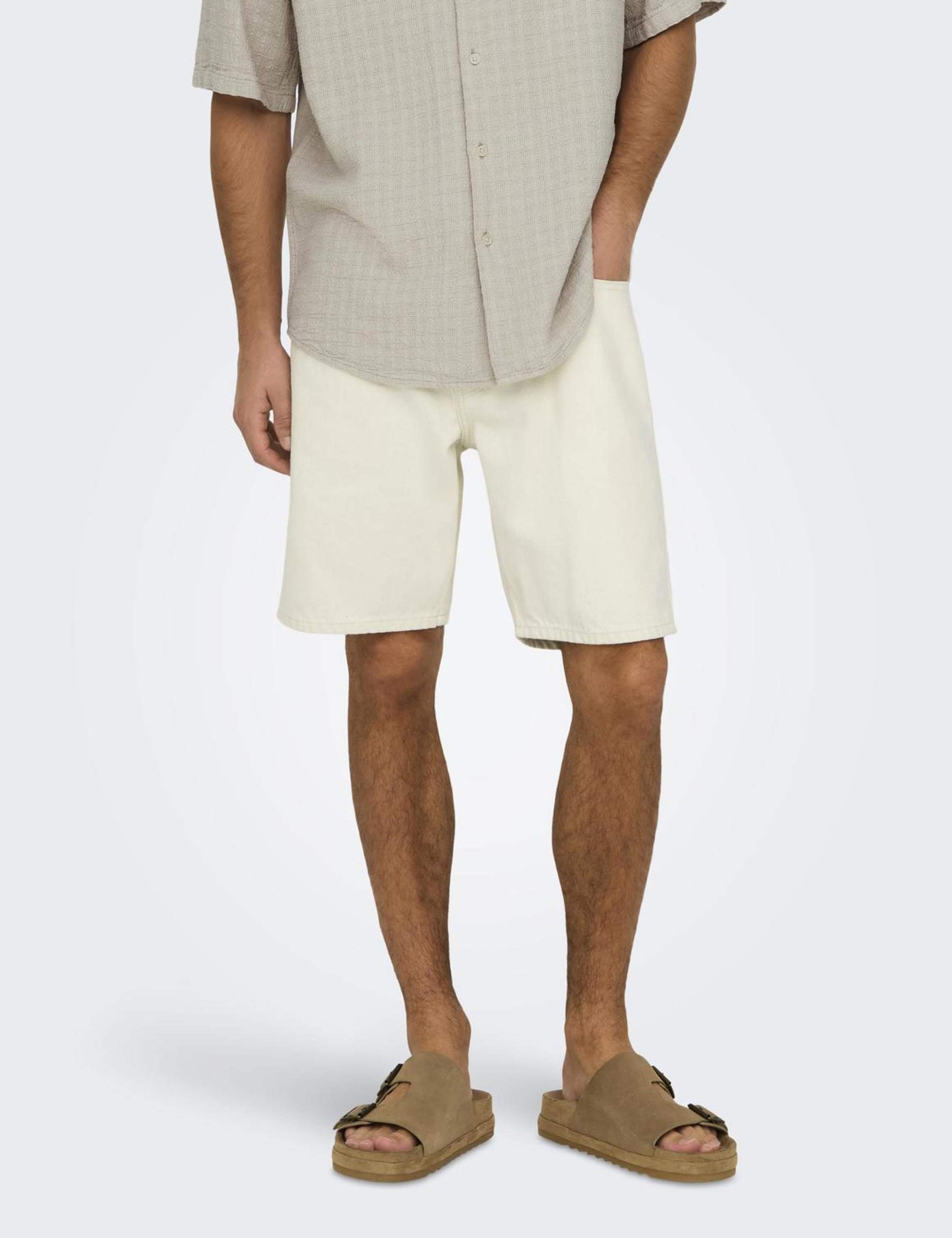 5 Pocket Straight Fit Denim Shorts 1 of 6