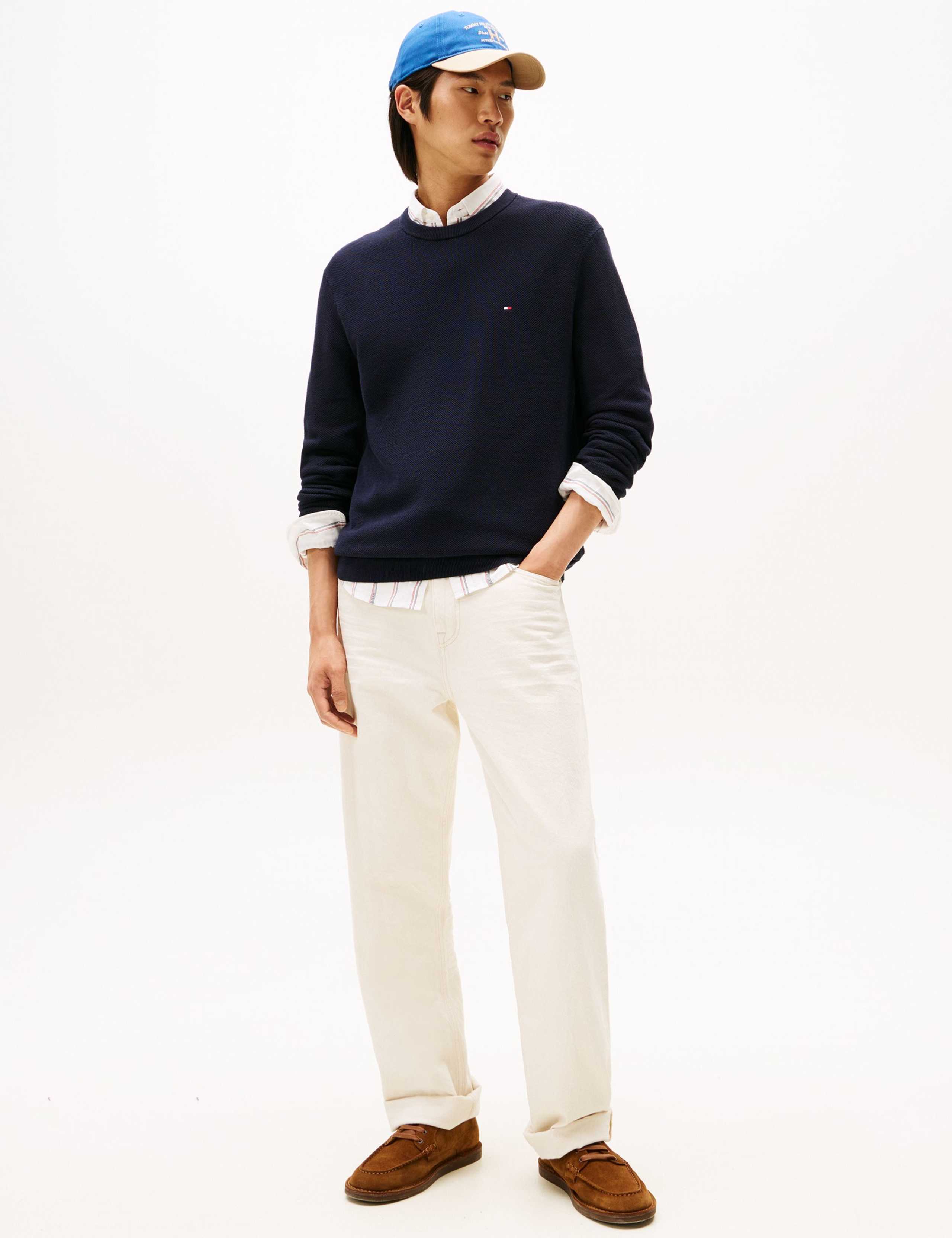 Essential Pure Cotton Crew Neck Jumper 4 of 6