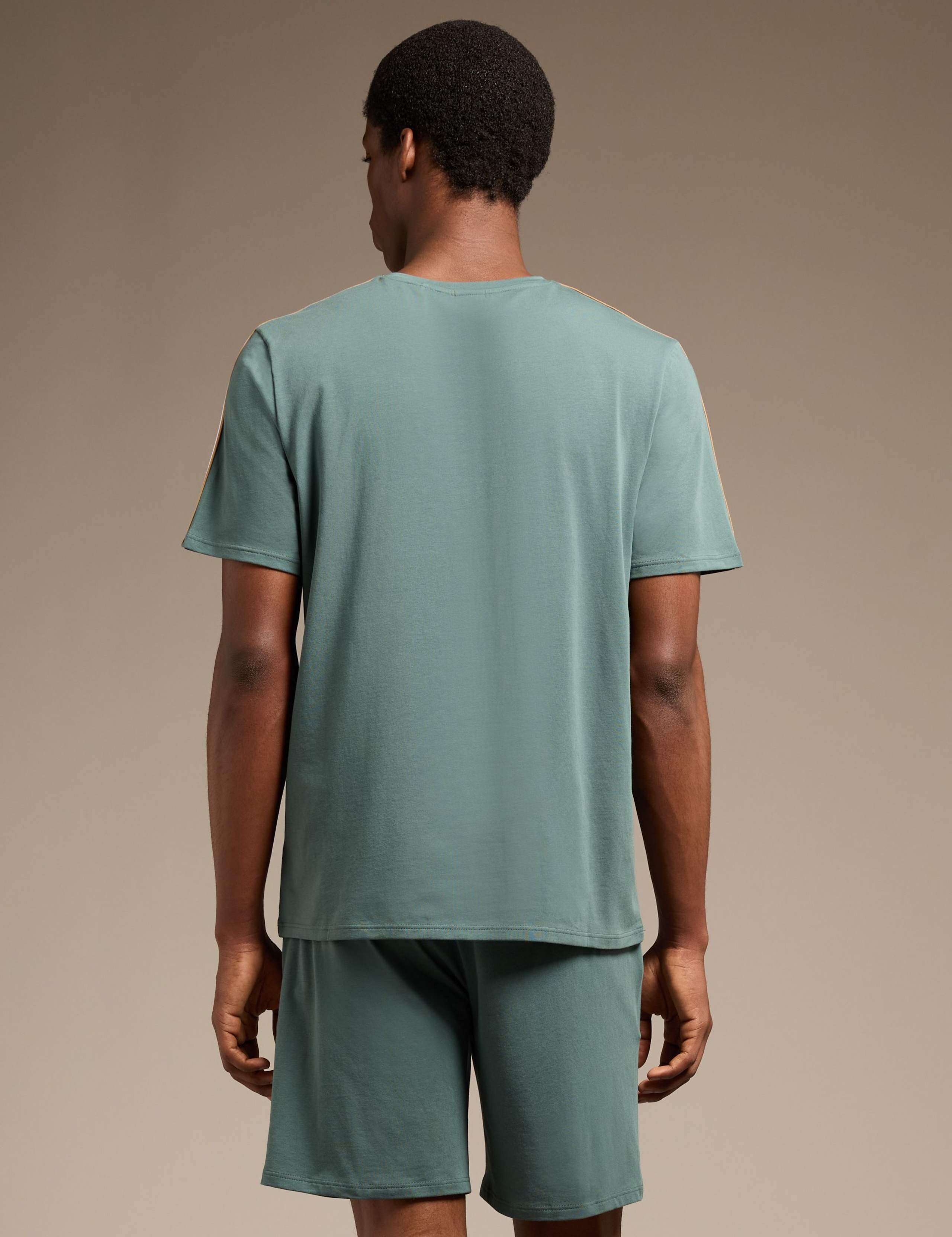 Cotton Rich Striped Trim Logo T-Shirt 3 of 5