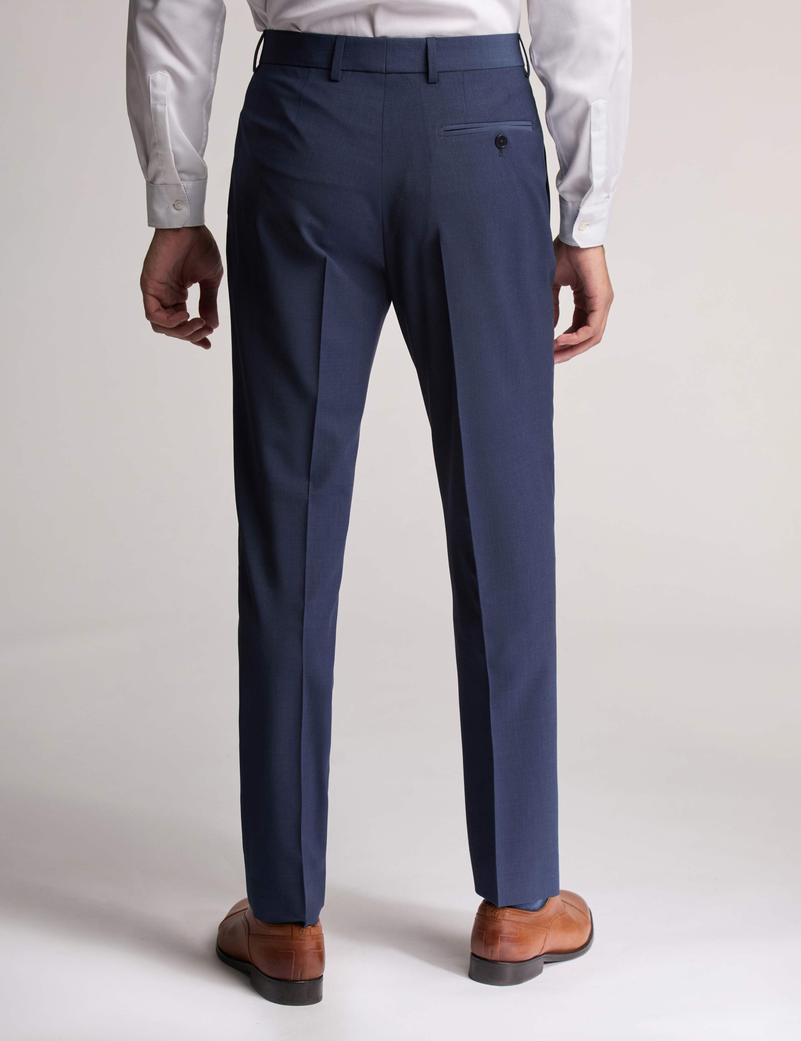 Slim Fit Wool Rich Flat Front Trousers 2 of 3
