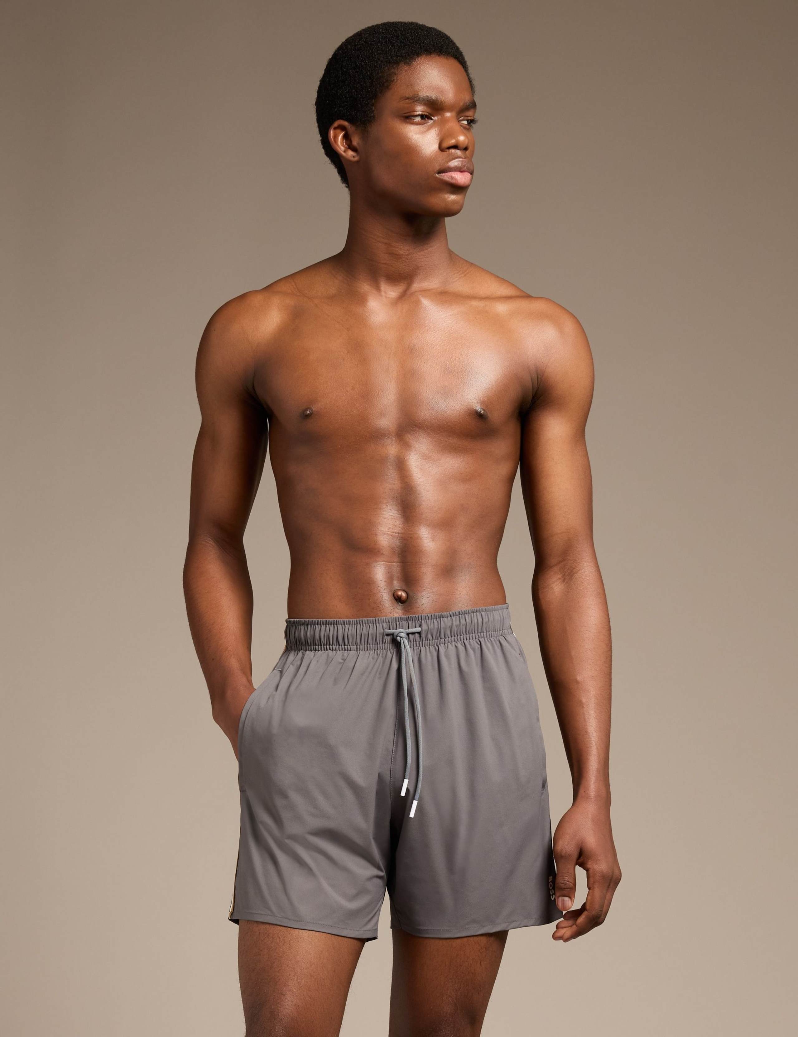 Pocketed Signature Stripe Swim Shorts 1 of 6