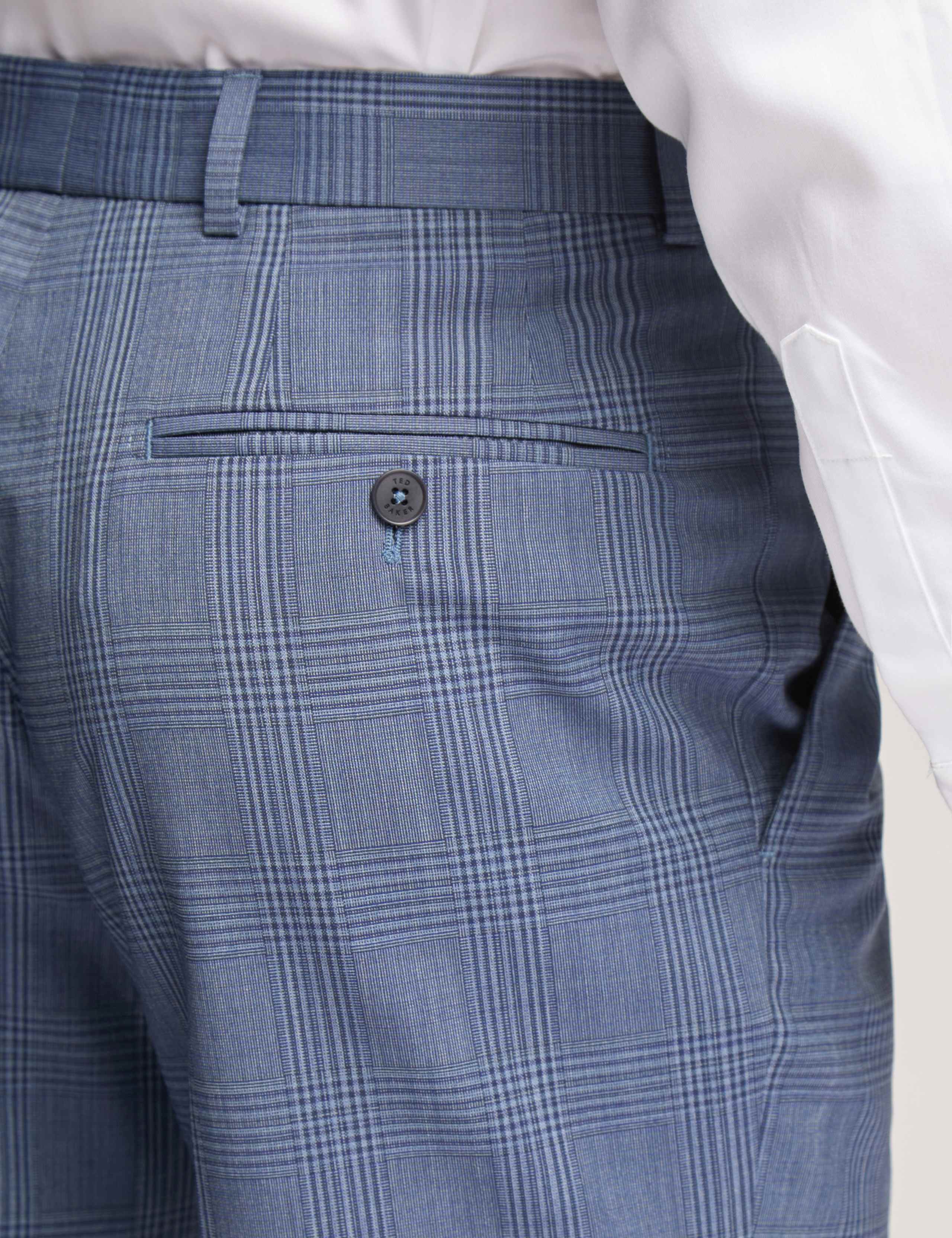 Slim Fit Wool Rich Check Trousers 3 of 3