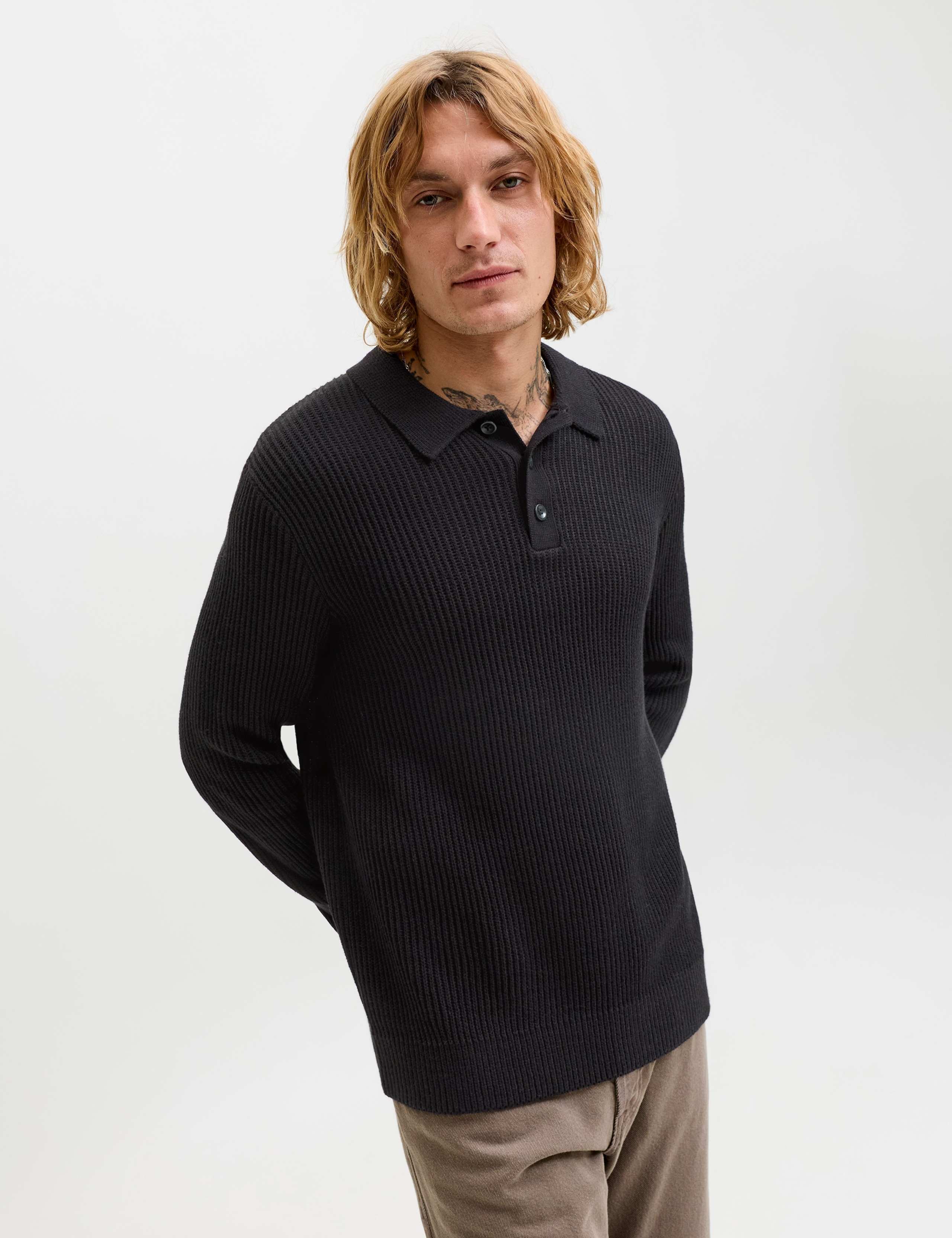 Cotton Blend Textured Polo Shirt 4 of 7