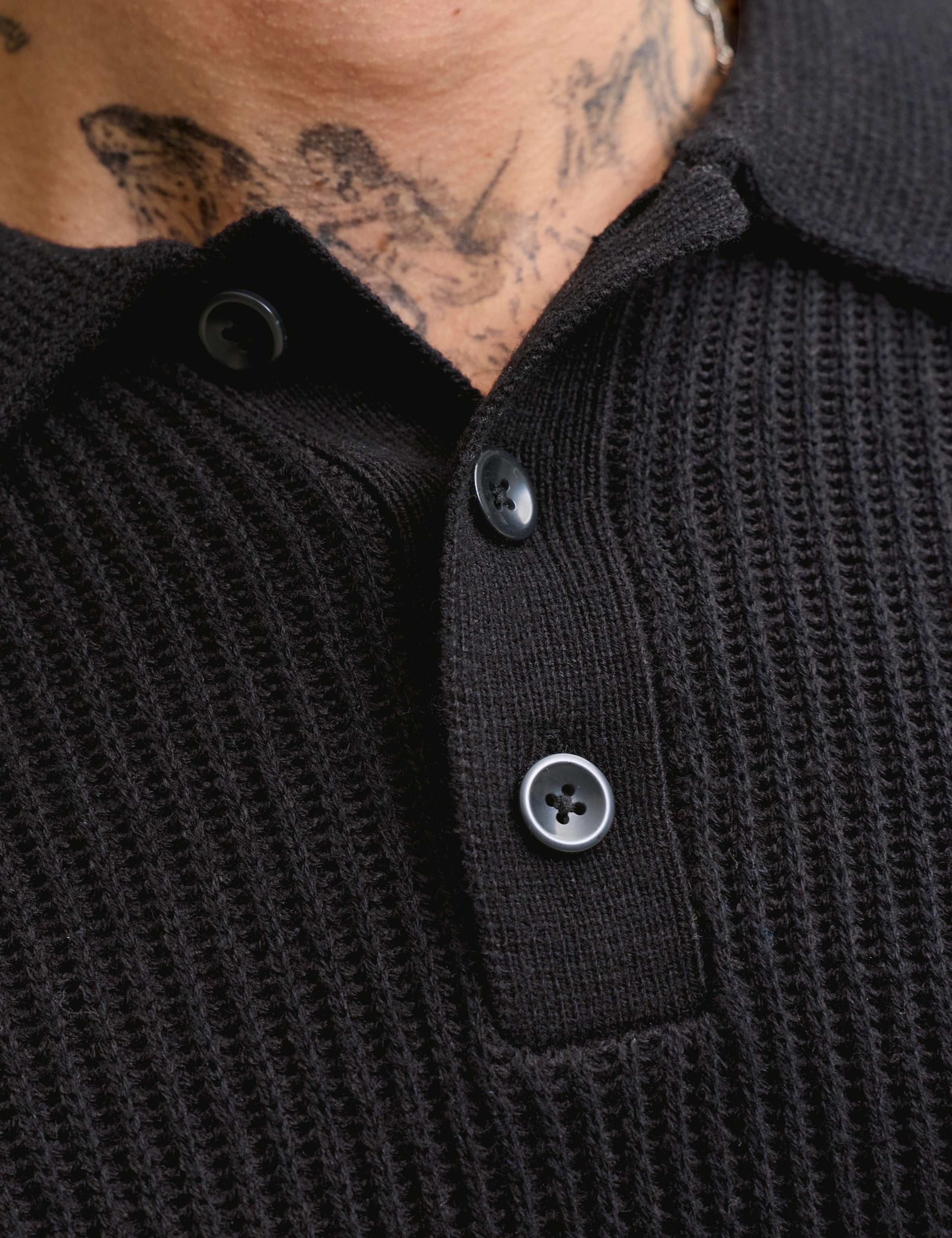 Cotton Blend Textured Polo Shirt 6 of 7
