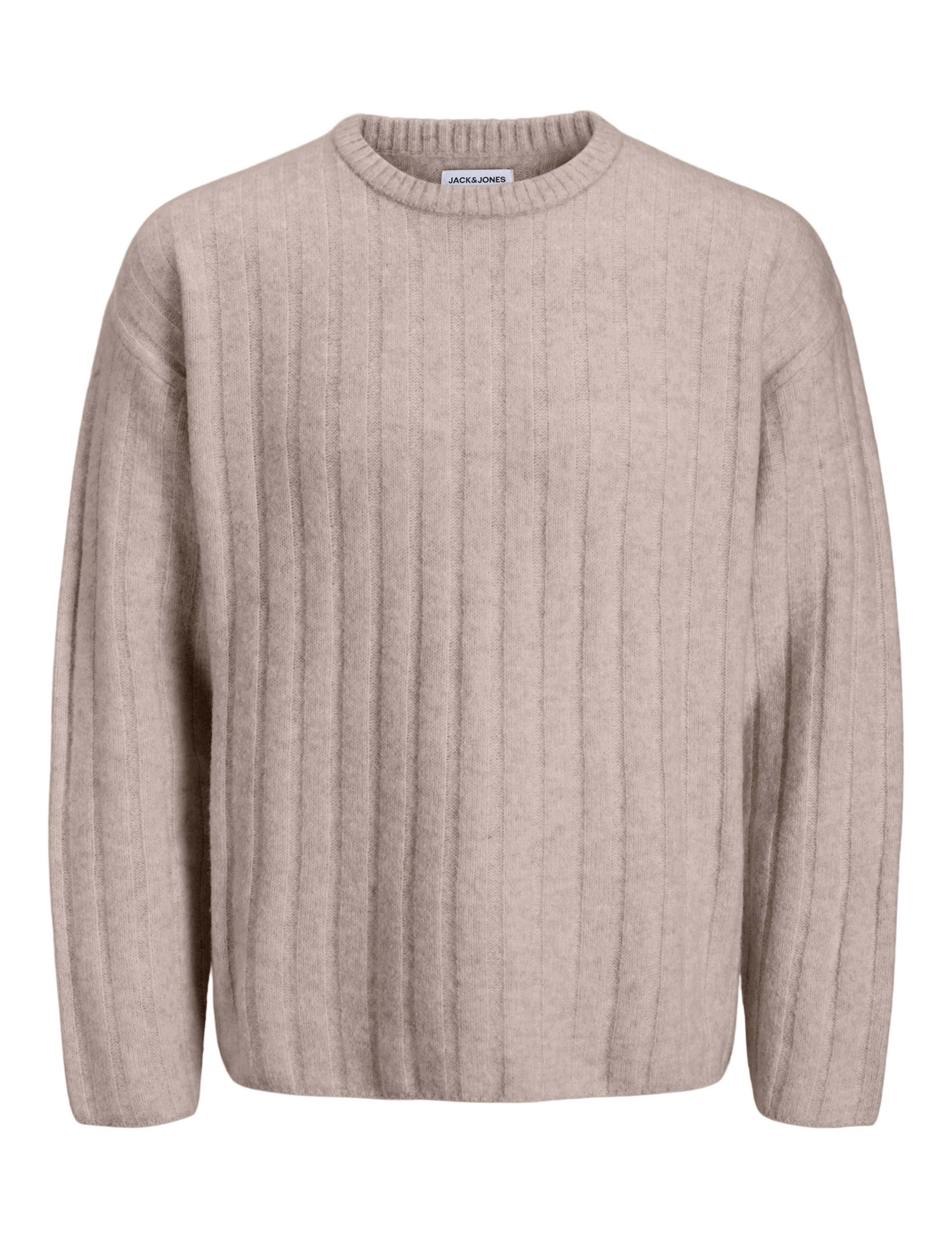 Flat Rib Knit Crew Neck Jumper 1 of 2