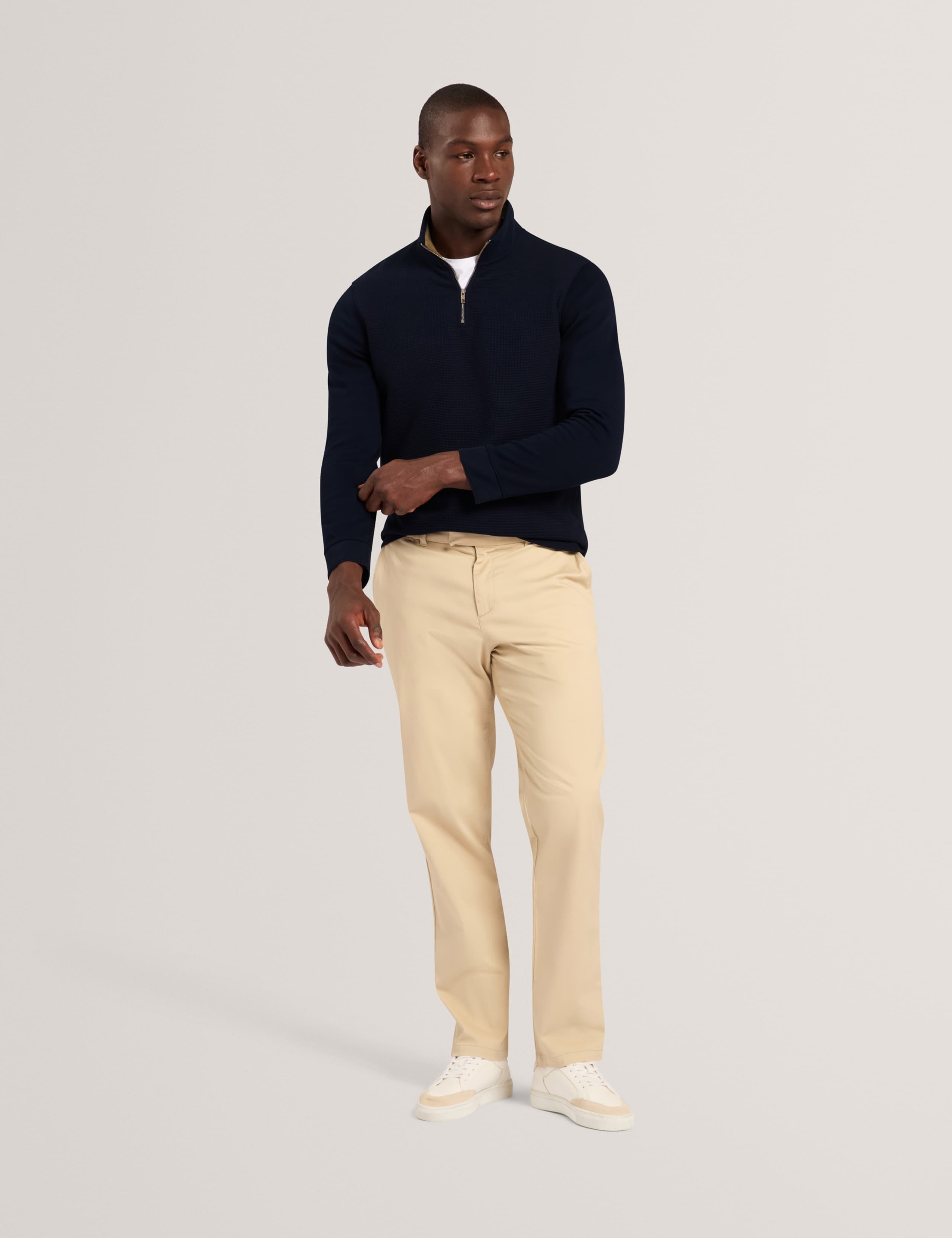 Cotton Blend Textured Half Zip Jumper 4 of 6