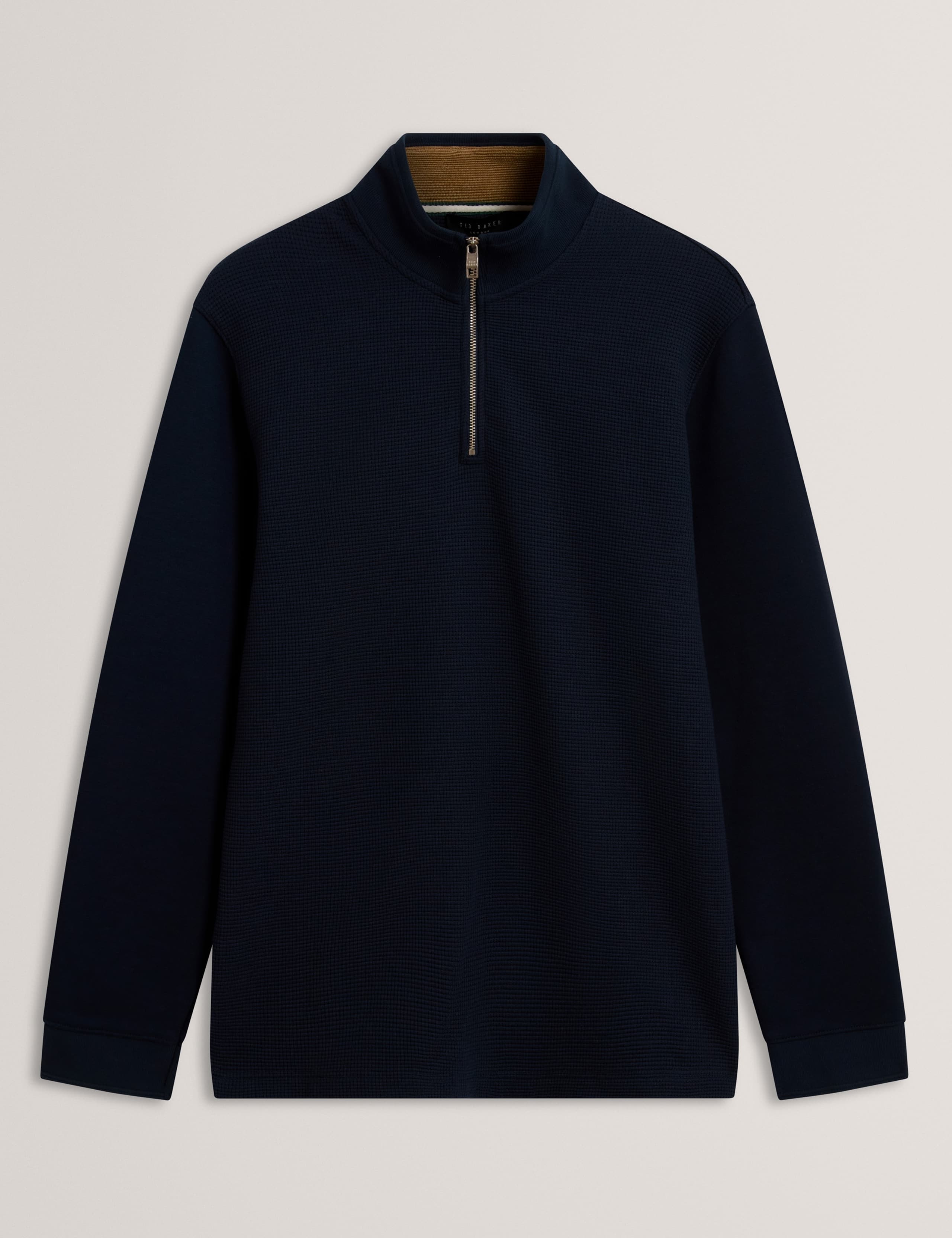 Cotton Blend Textured Half Zip Jumper 6 of 6